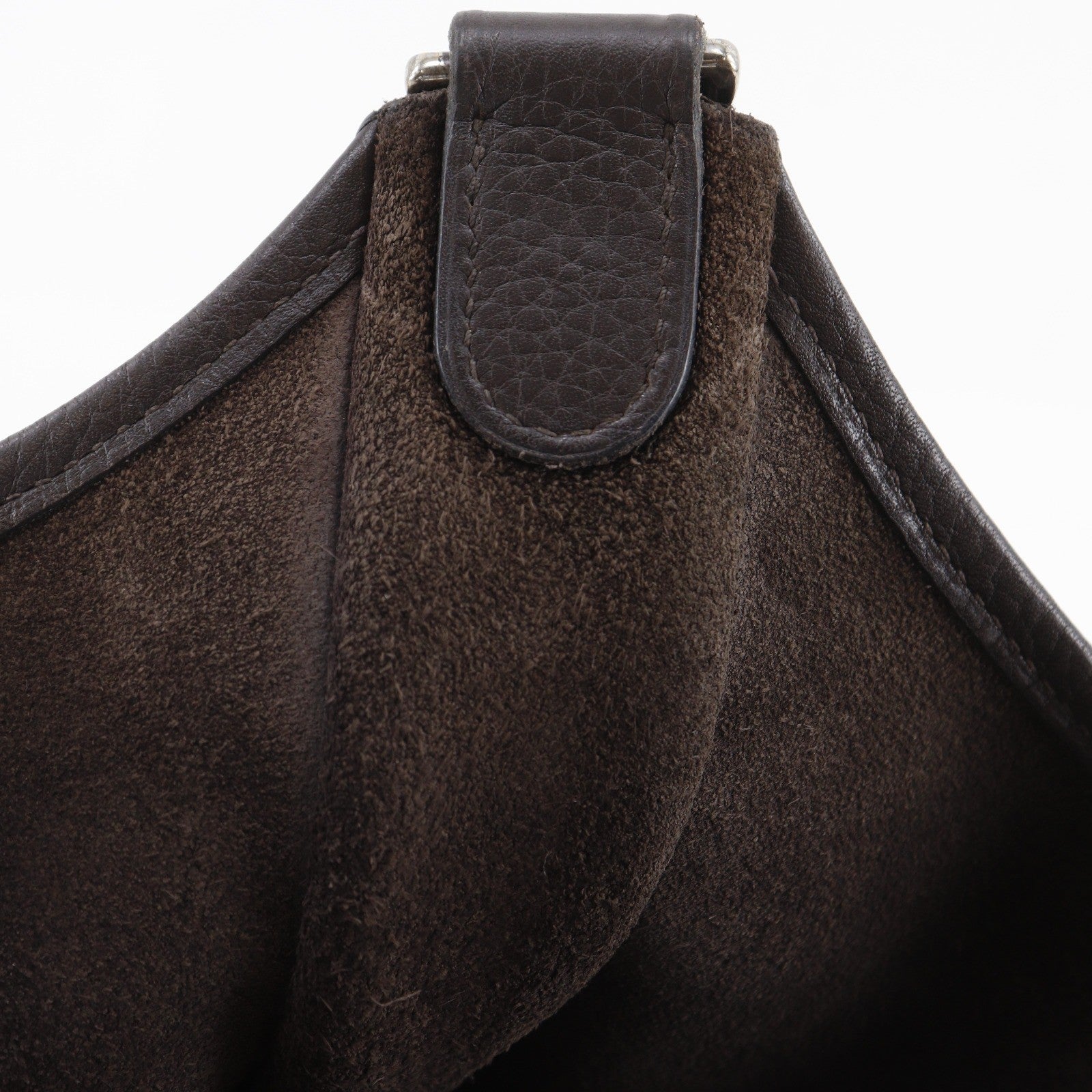 Hermes Evelyne Bag Gen I Clemence Brown Leather Handbag (Pre-Owned)