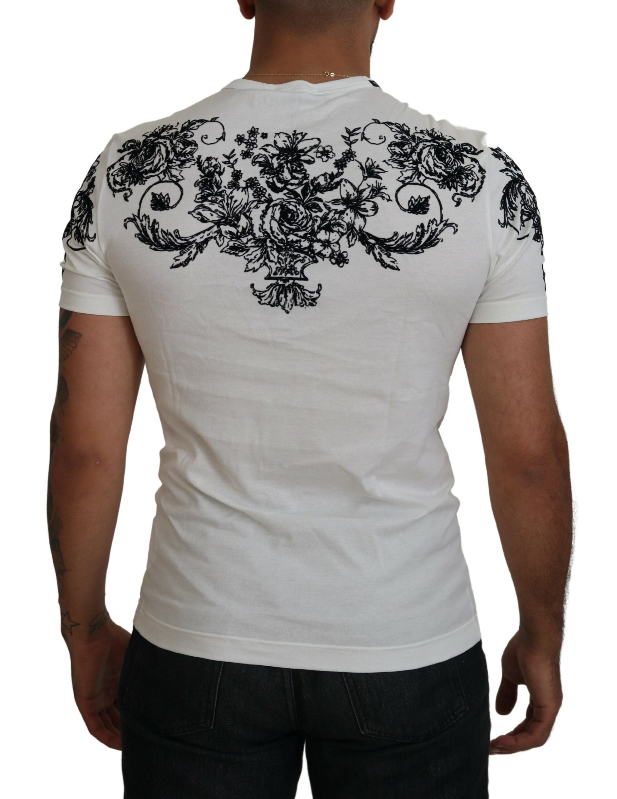 Dolce & Gabbana Elegant Floral Crown Men's Tee