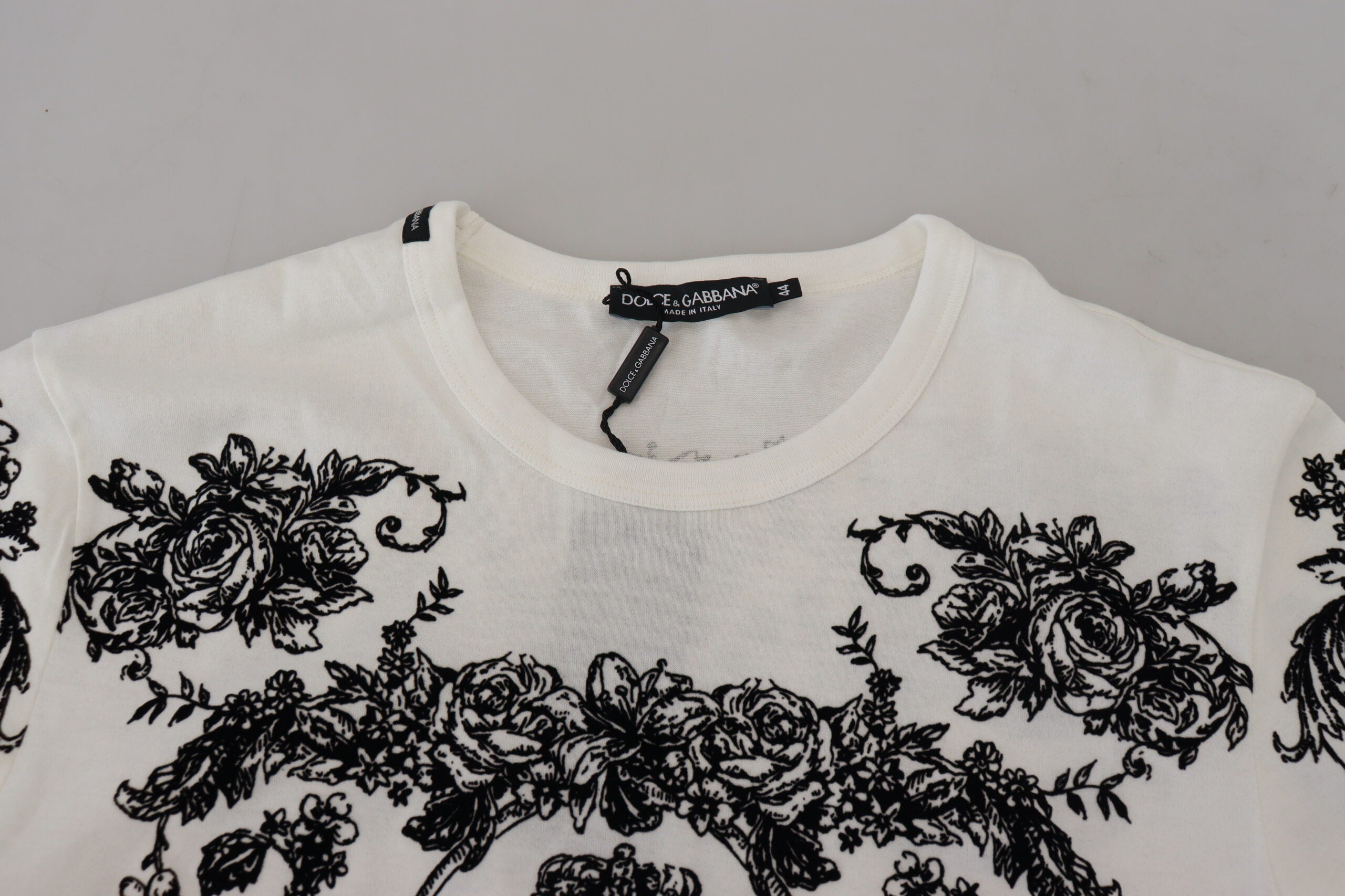 Dolce & Gabbana Elegant Floral Crown Men's Tee