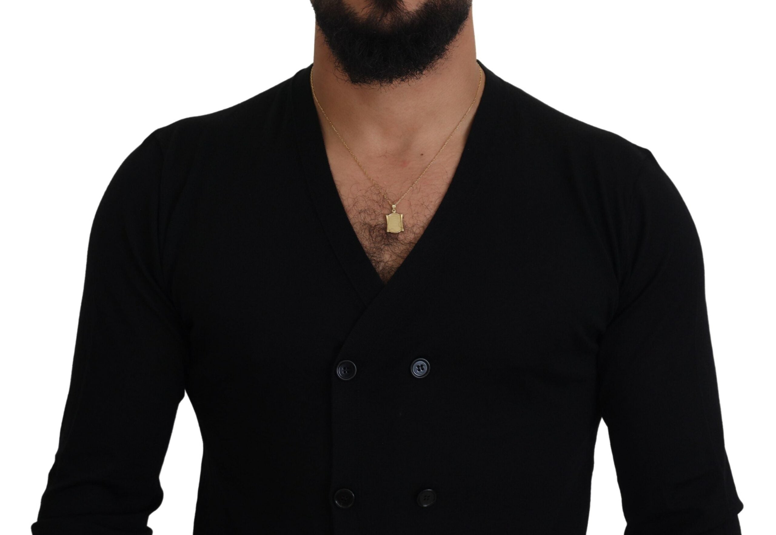 Dolce & Gabbana Black Cashmere Button Down Cardigan Men's Sweater