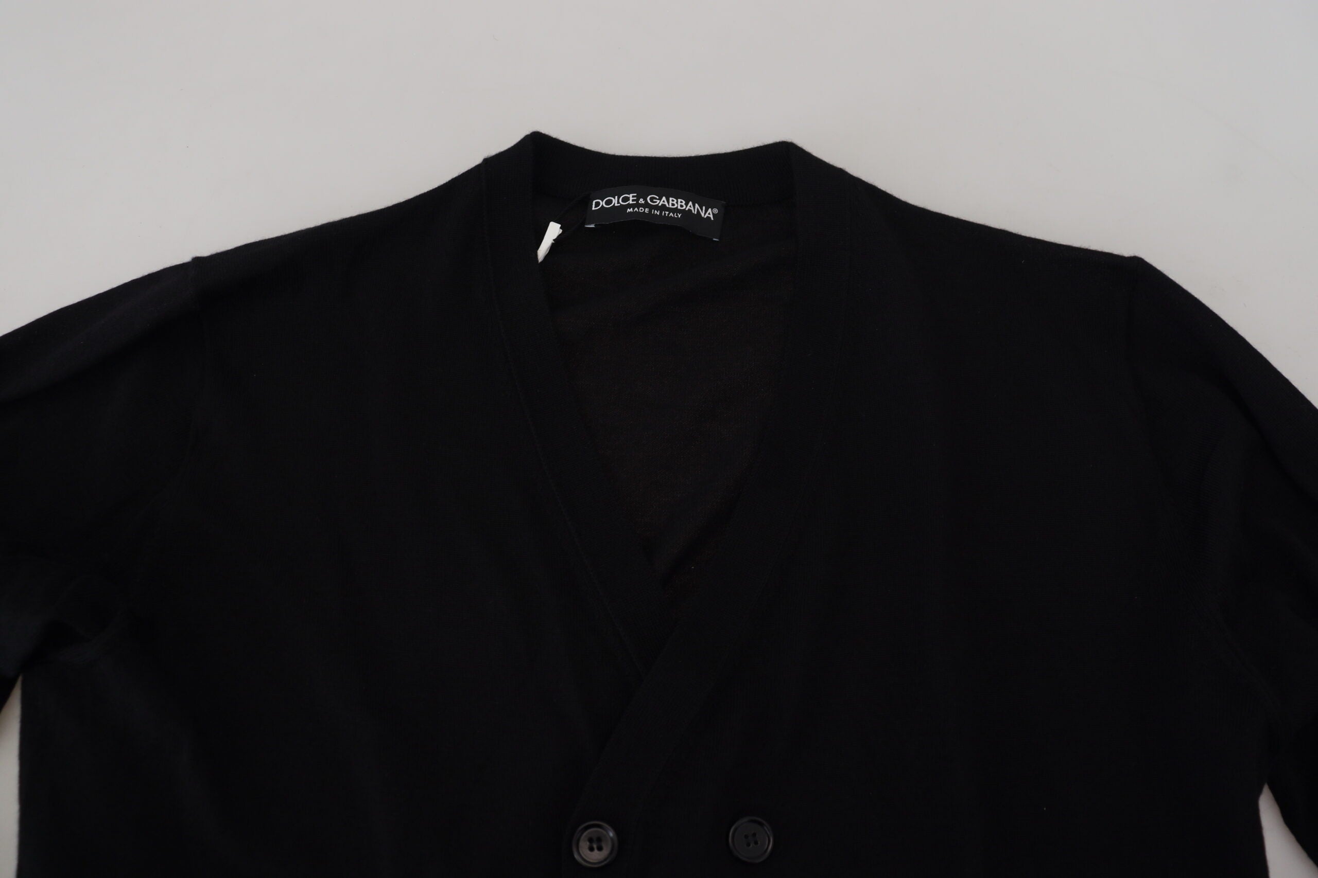Dolce & Gabbana Black Cashmere Button Down Cardigan Men's Sweater