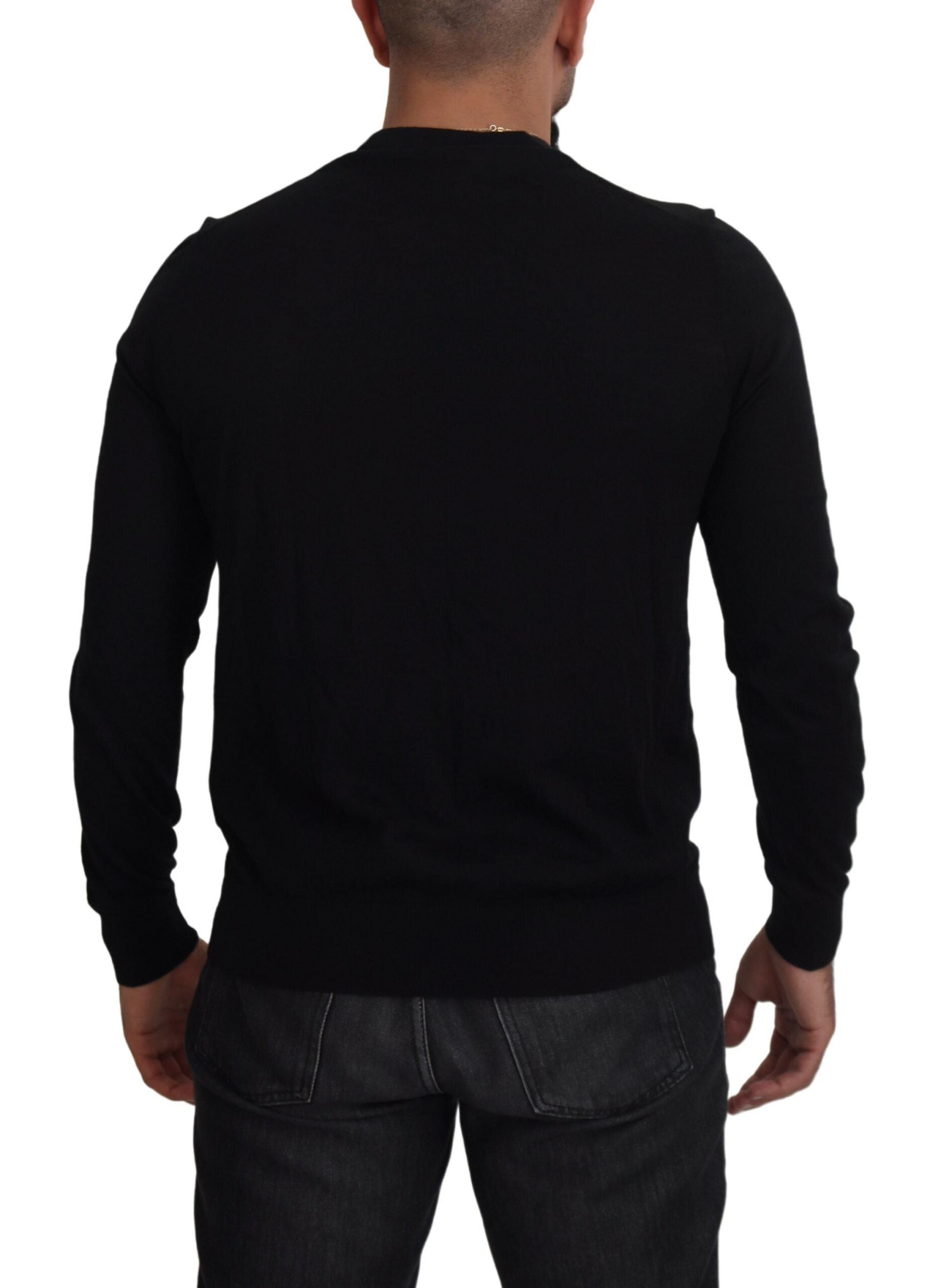 Dolce & Gabbana Elegant Black Cashmere Cardigan Men's Sweater