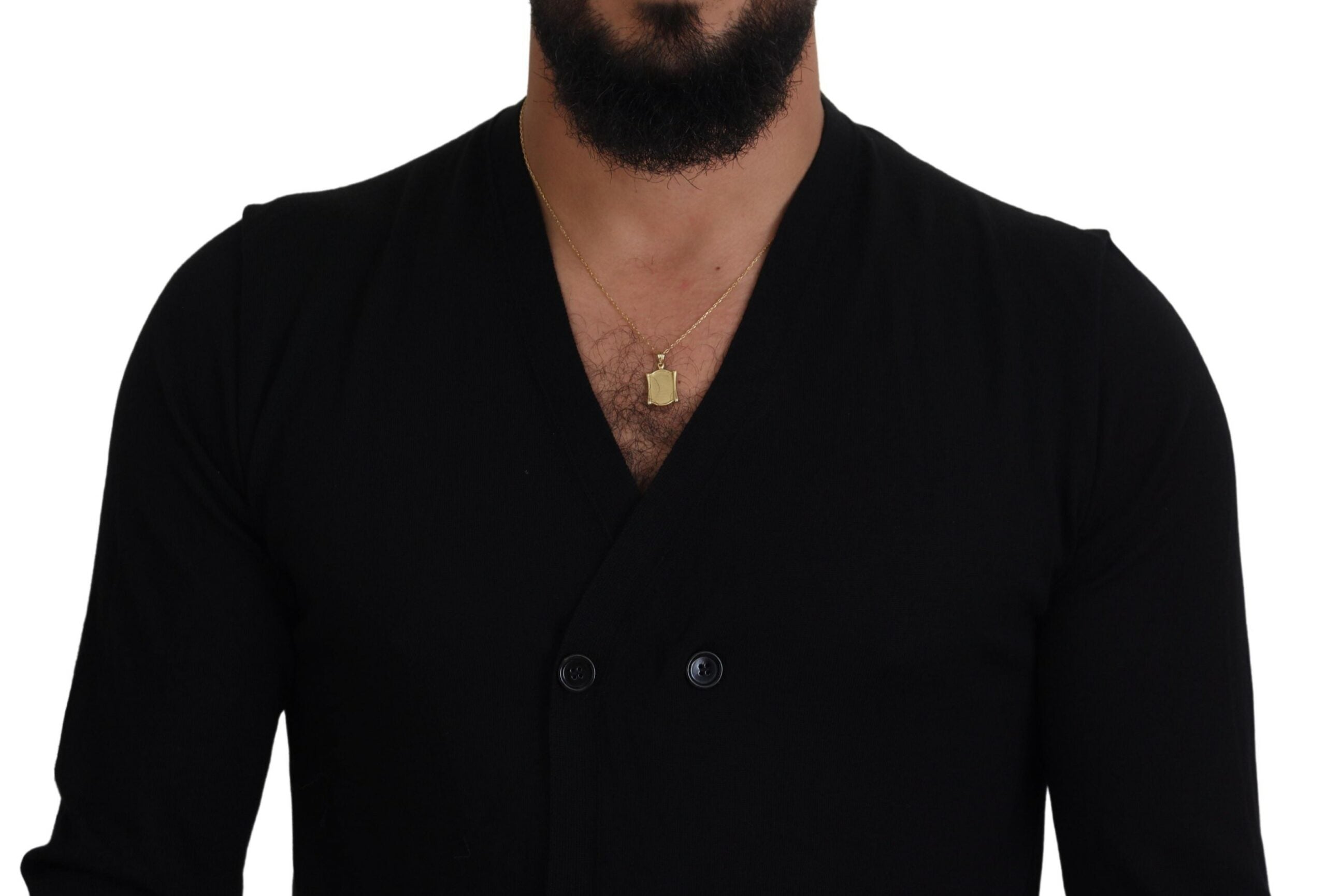 Dolce & Gabbana Elegant Black Cashmere Cardigan Men's Sweater