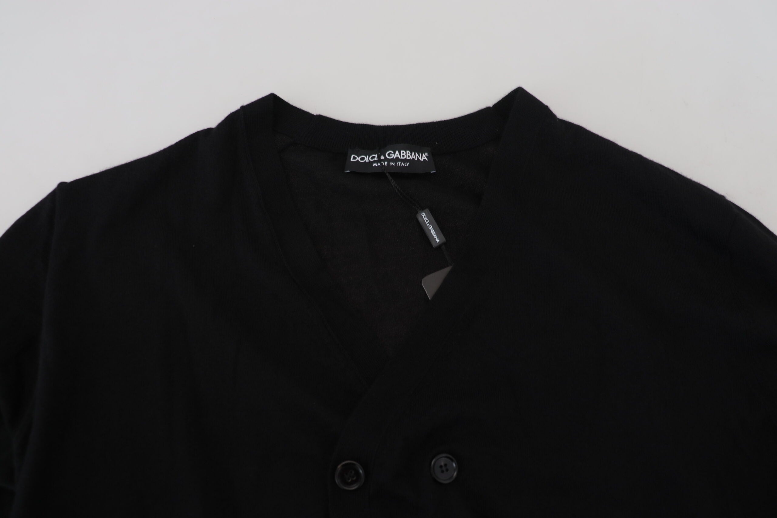 Dolce & Gabbana Elegant Black Cashmere Cardigan Men's Sweater