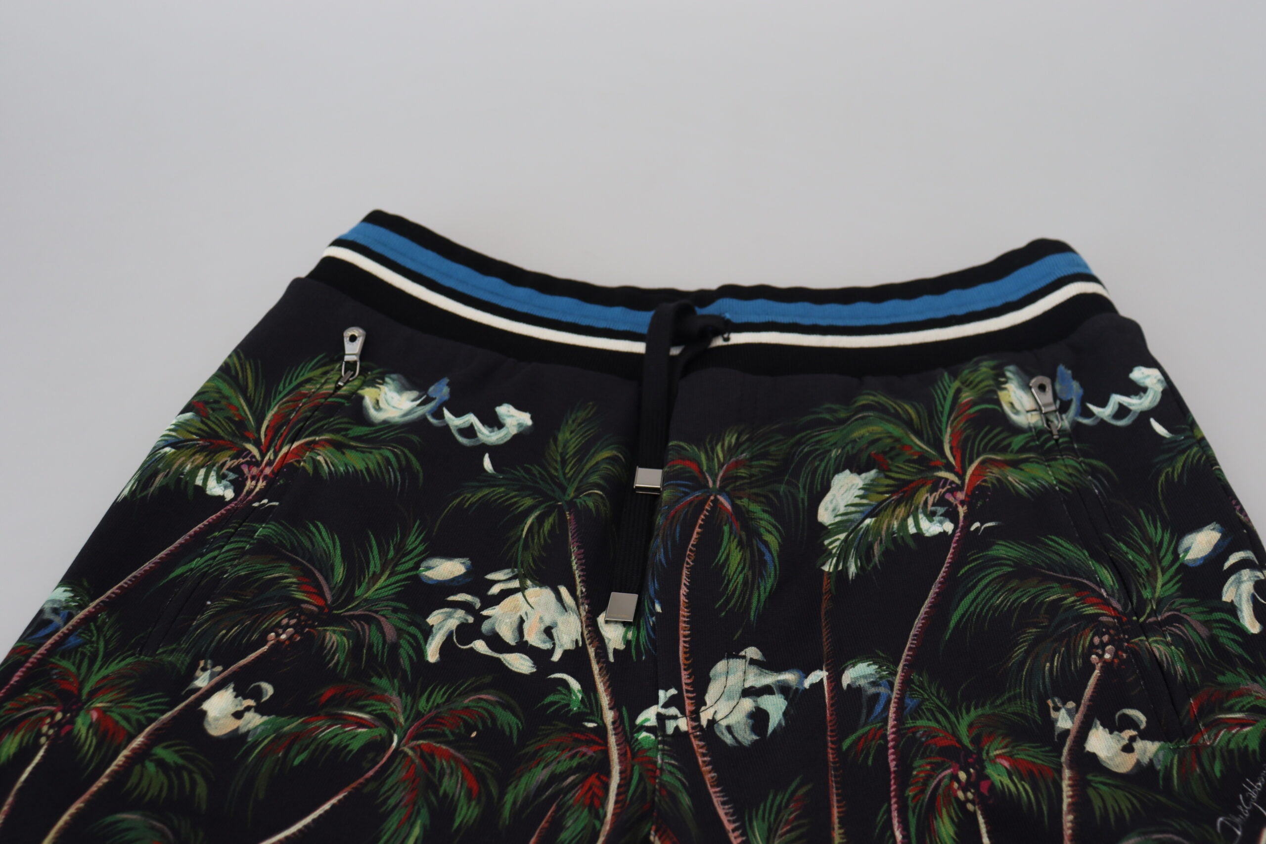 Dolce & Gabbana Black Cotton Volcano Print Casual Men's Shorts