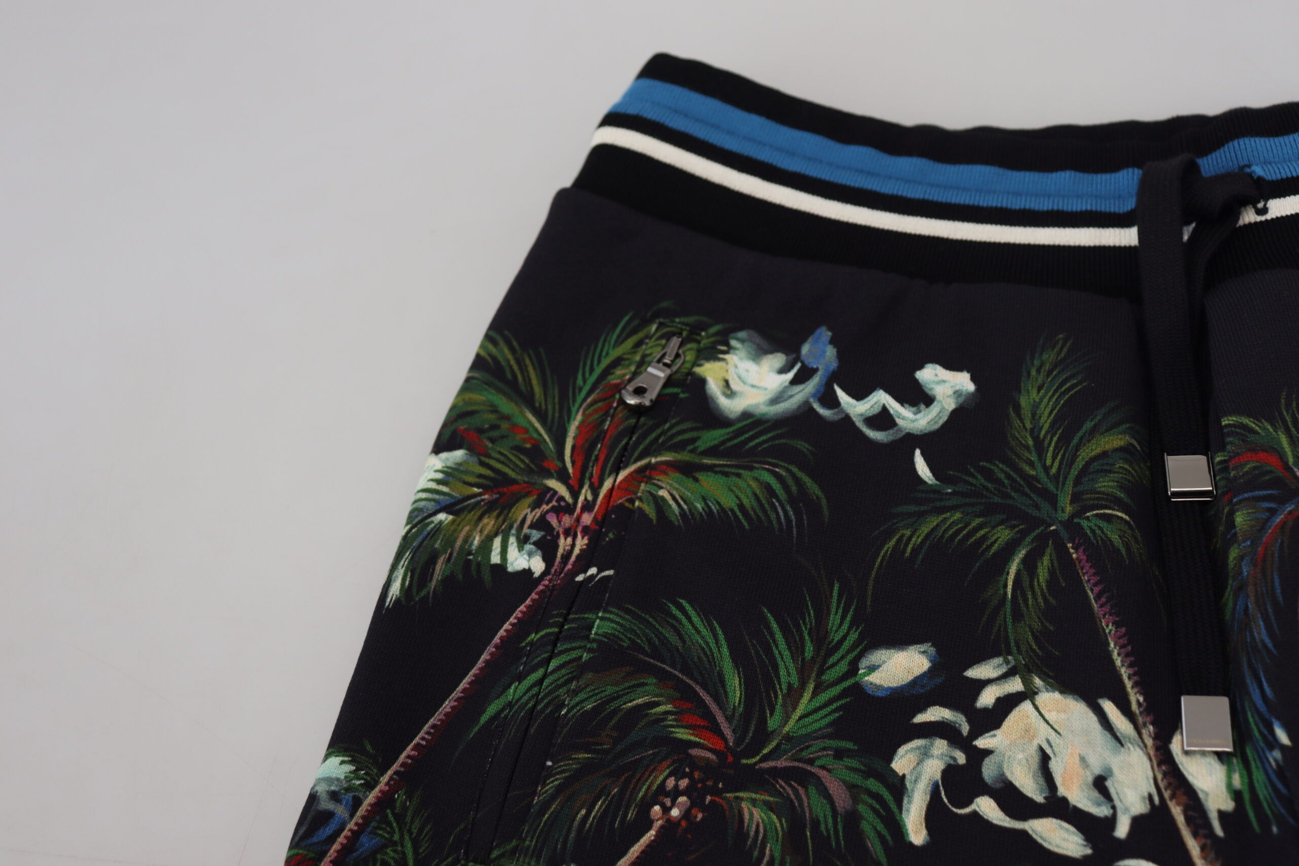 Dolce & Gabbana Black Cotton Volcano Print Casual Men's Shorts
