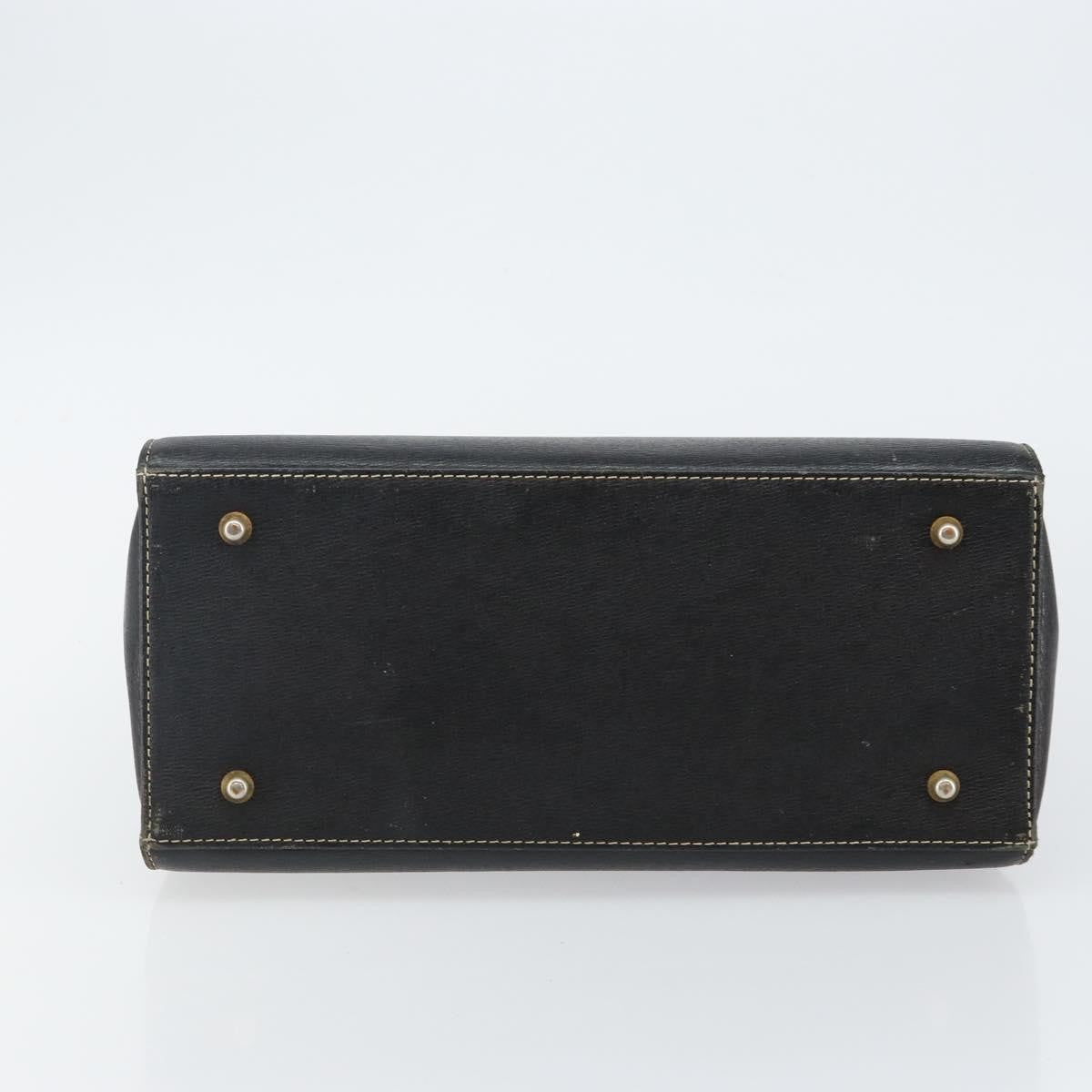 Burberry Vintage Leather Black Leather Handbag (Pre-Owned)
