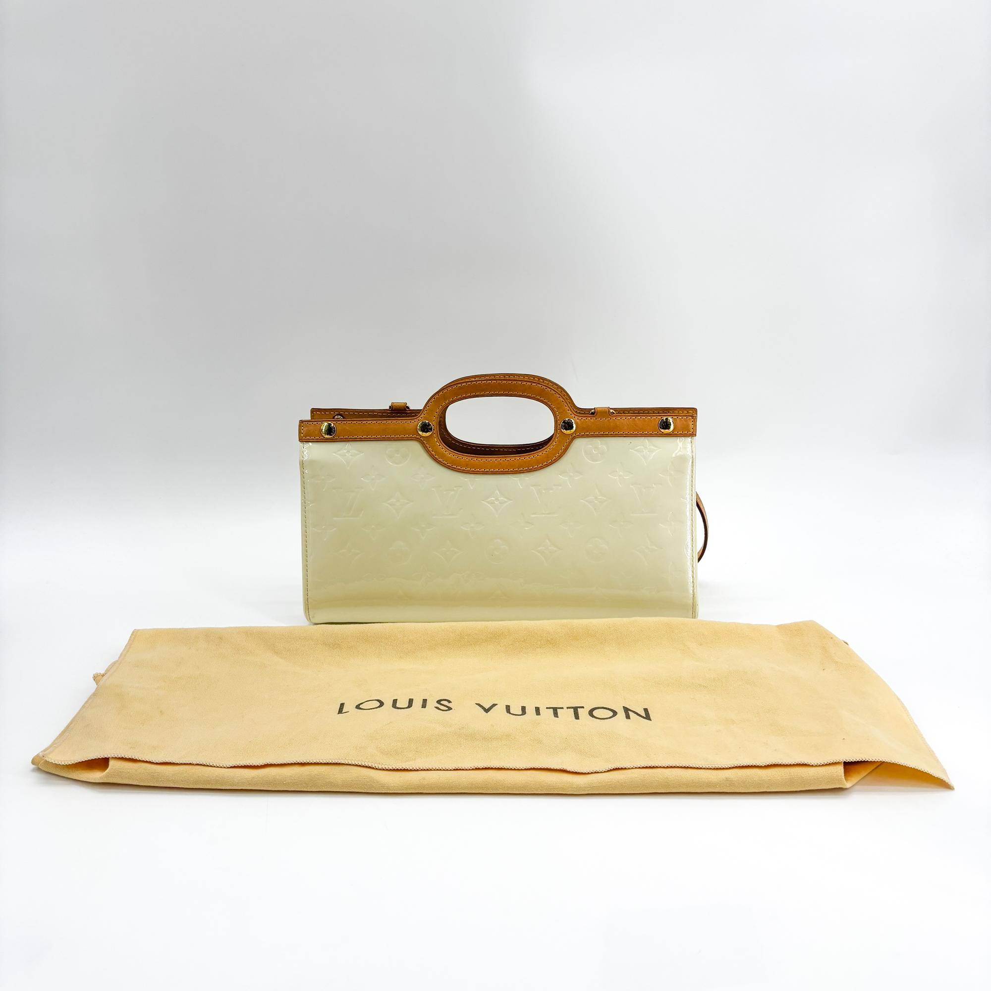 Louis Vuitton Roxbury Drive Monogram Vernis Beige Patent_Leather Handbag (Pre-Owned)
