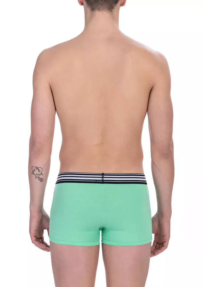 Bikkembergs Green Cotton Men Underwear Trunk Men's Duo