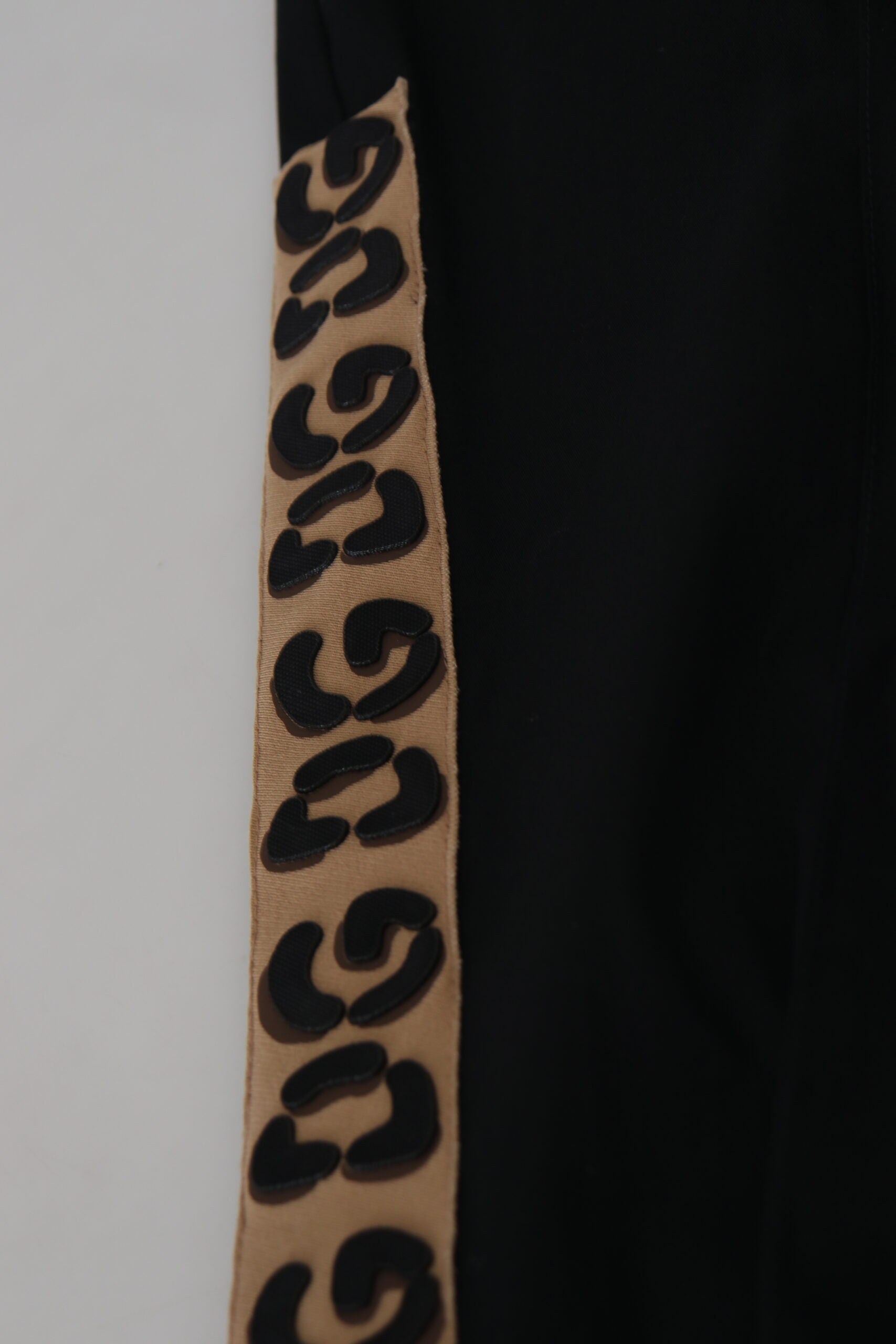 Dolce & Gabbana Black Cotton Elastic Waist DG Logo Cropped Men's Pants
