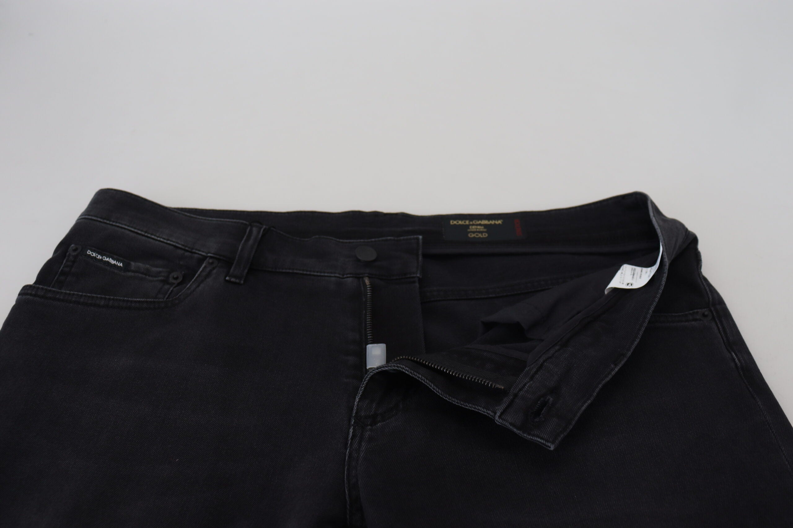 Dolce & Gabbana Black Angel Embroidery Skinny Denim Men's Jeans
