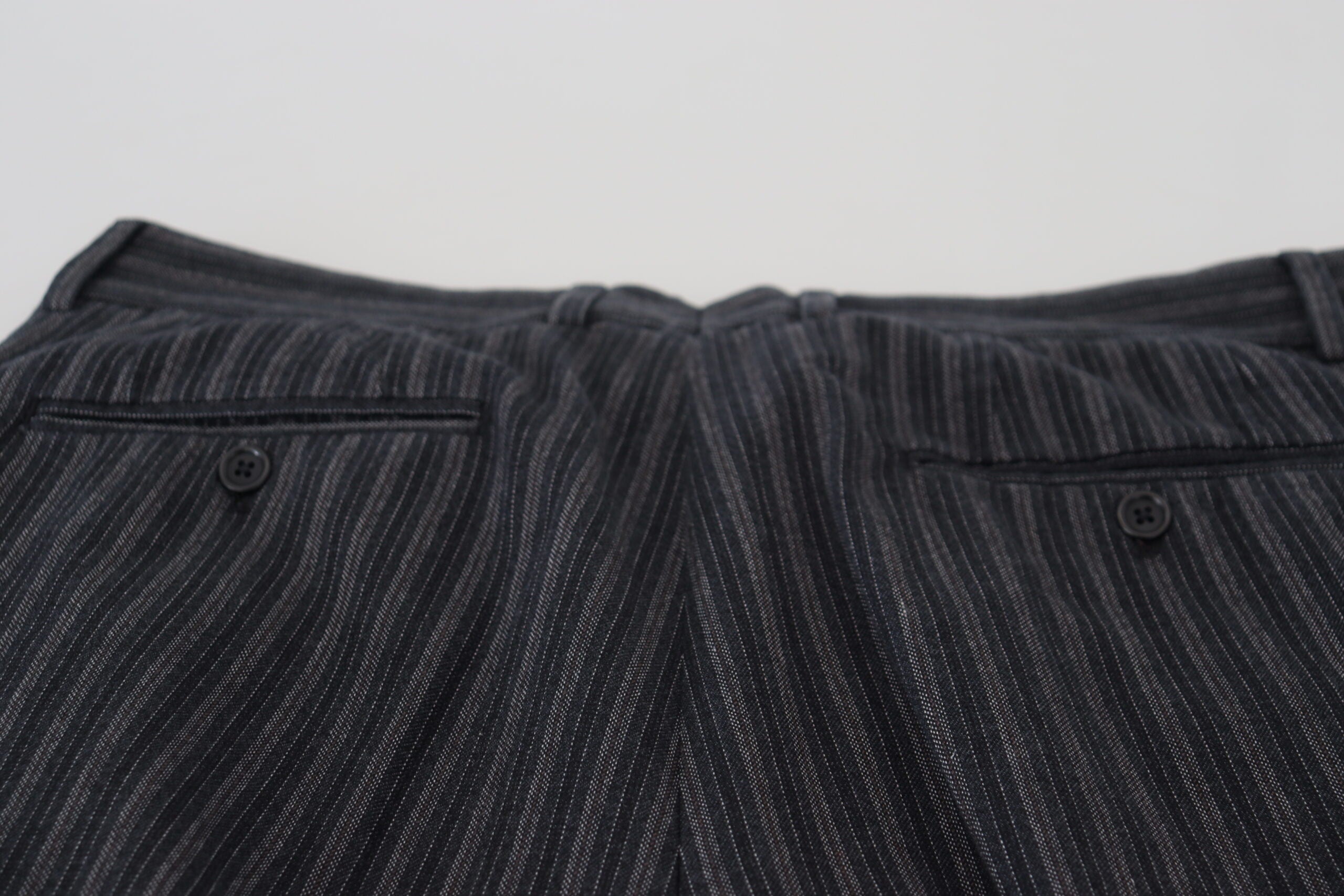 Dolce & Gabbana Dark Gray Stripes Chino Dress Men's Pants