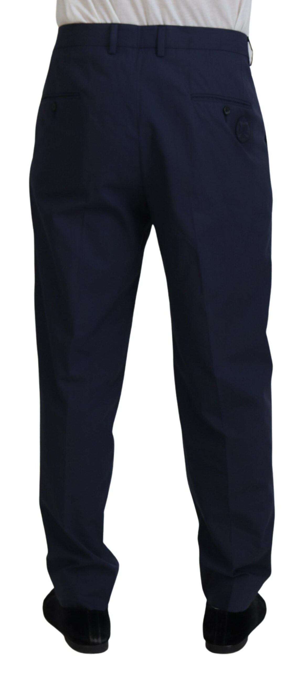 Dolce & Gabbana Dark Blue Cotton Chino Formal Men's Pants