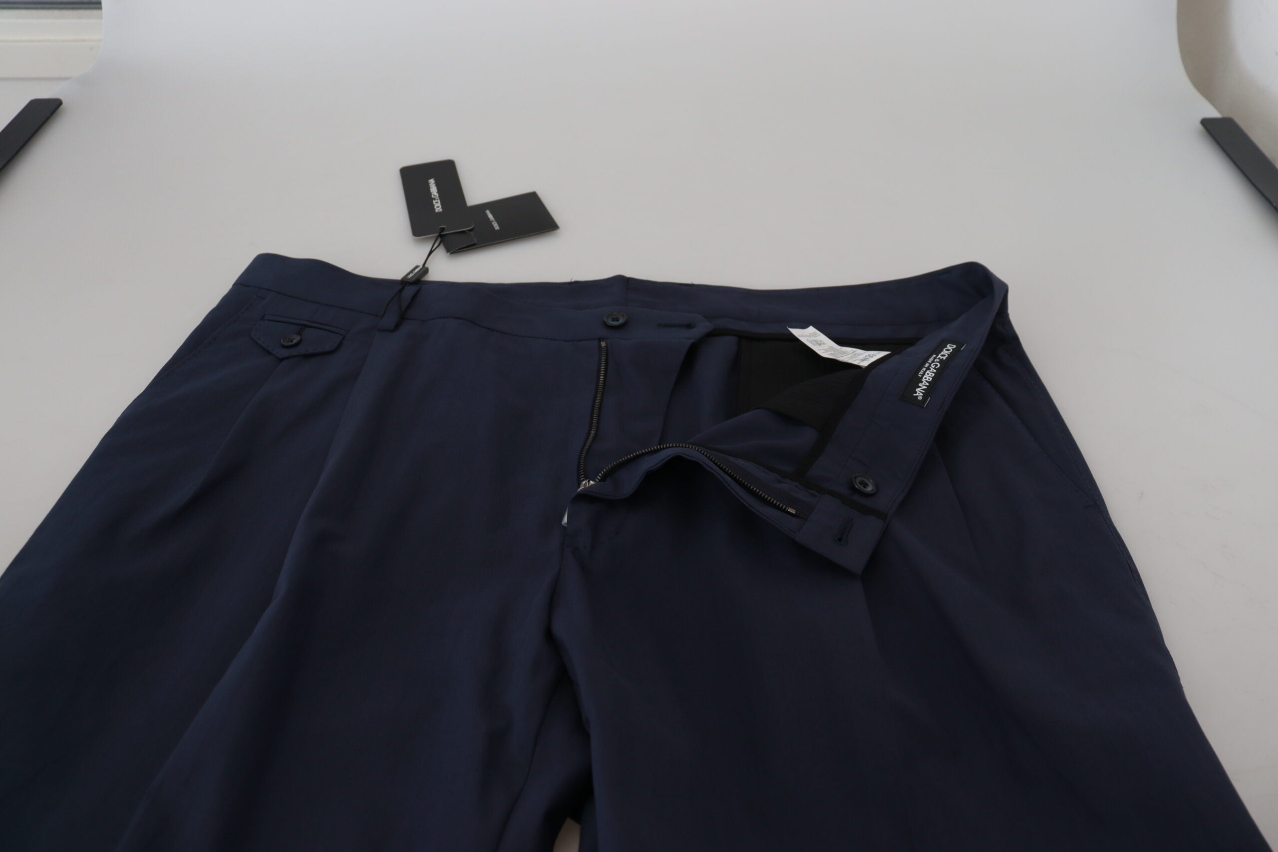 Dolce & Gabbana Dark Blue Cotton Chino Formal Men's Pants