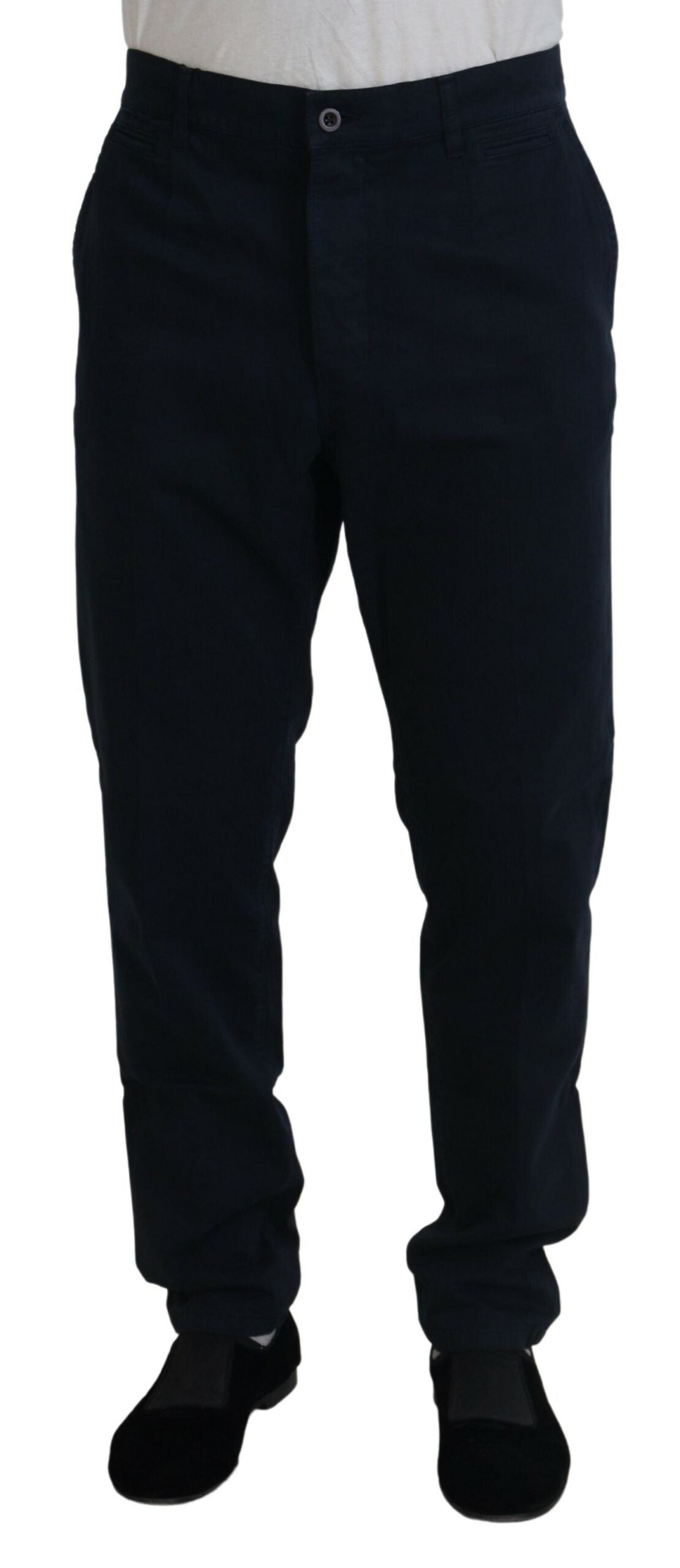 Dolce & Gabbana Blue Cotton Dress Formal Men Men's Pants