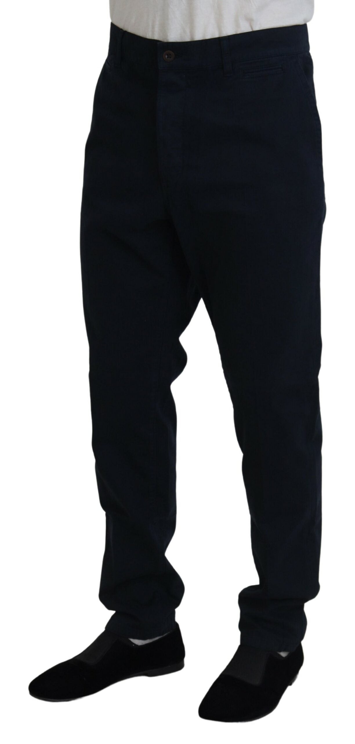 Dolce & Gabbana Blue Cotton Dress Formal Men Men's Pants
