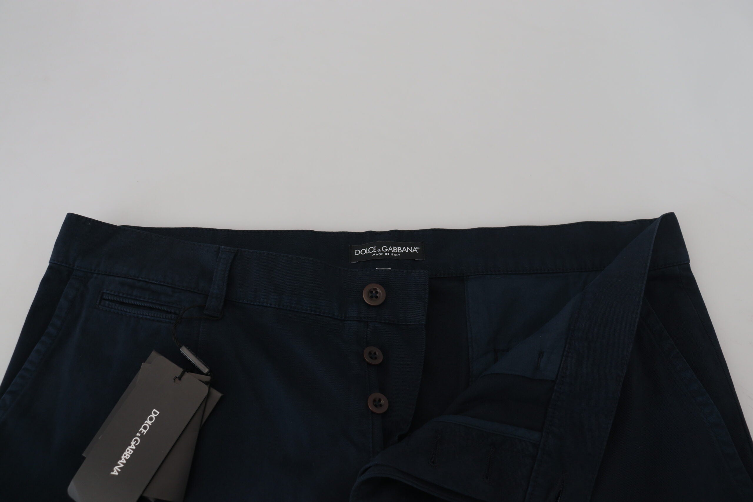 Dolce & Gabbana Blue Cotton Dress Formal Men Men's Pants