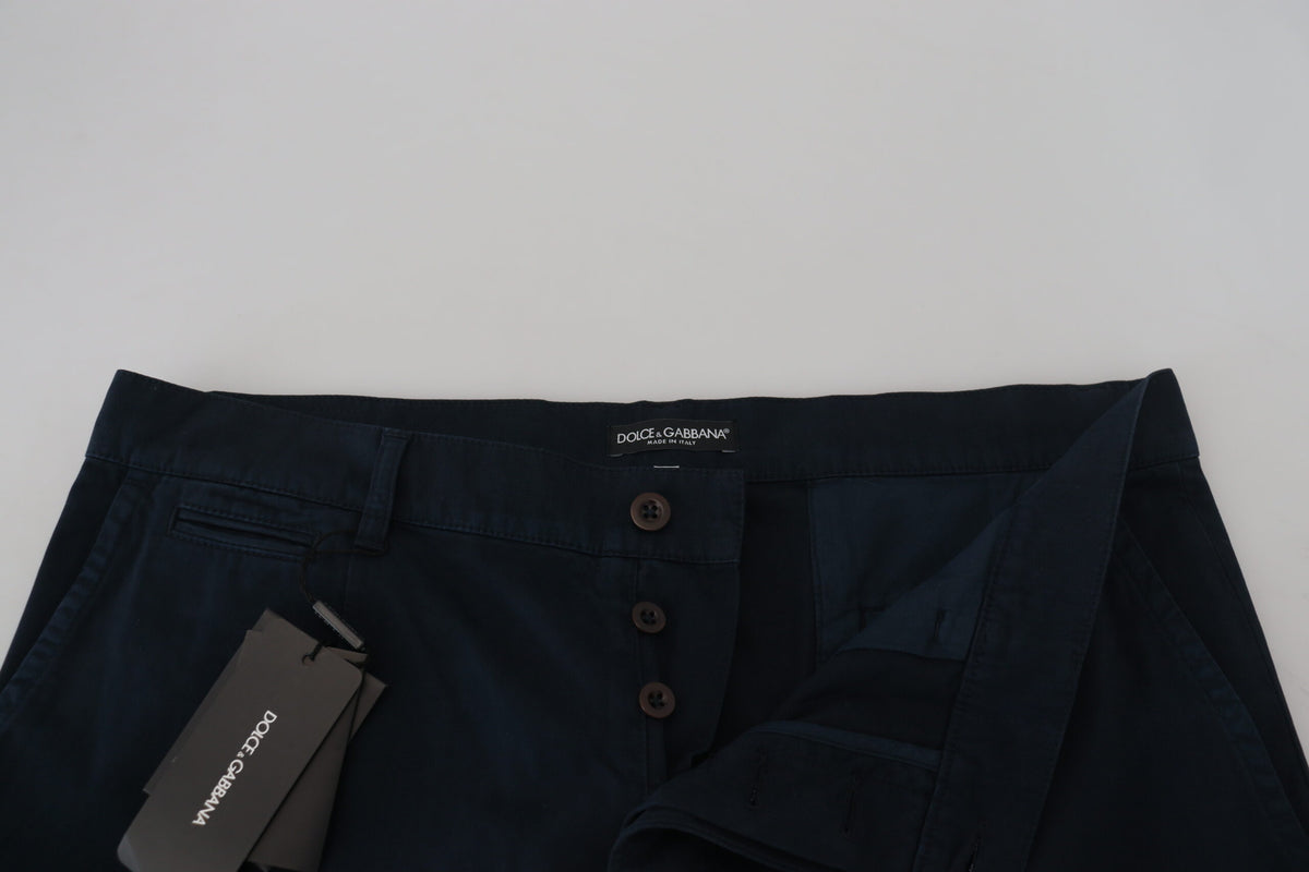 Dolce & Gabbana Blue Cotton Dress Formal Men Men's Pants