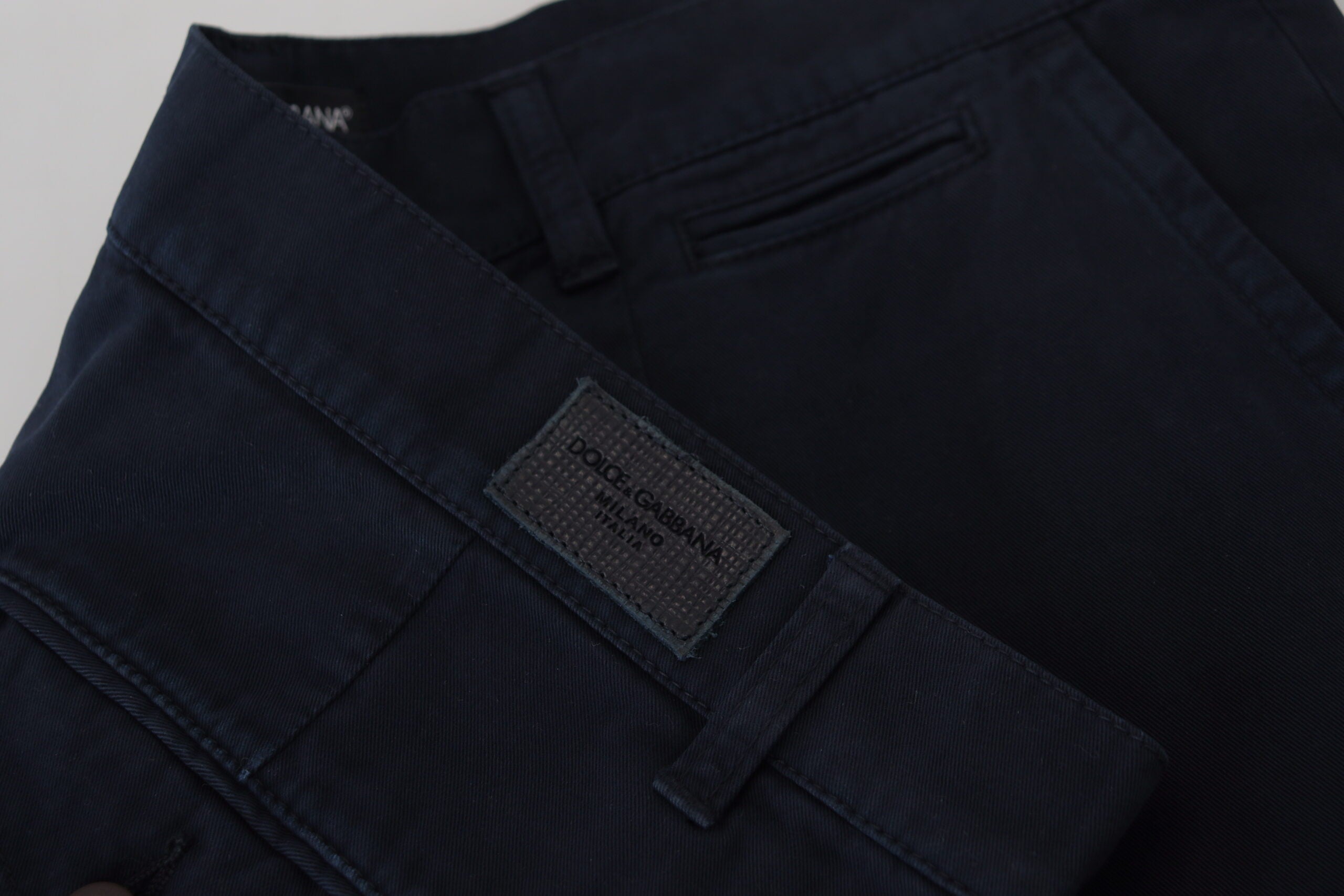 Dolce & Gabbana Blue Cotton Dress Formal Men Men's Pants