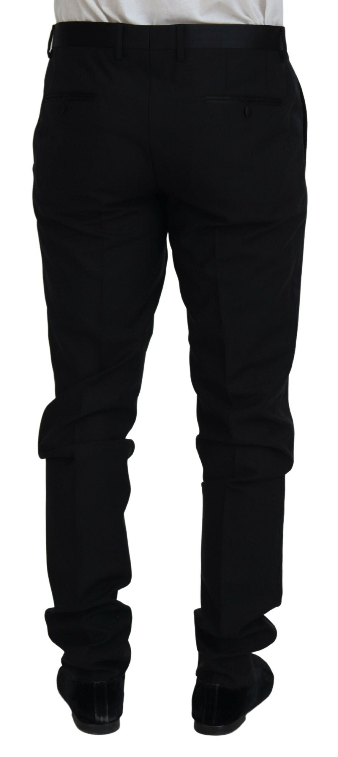 Dolce & Gabbana Elegant Black Dress Pants from Virgin Wool Men's Blend