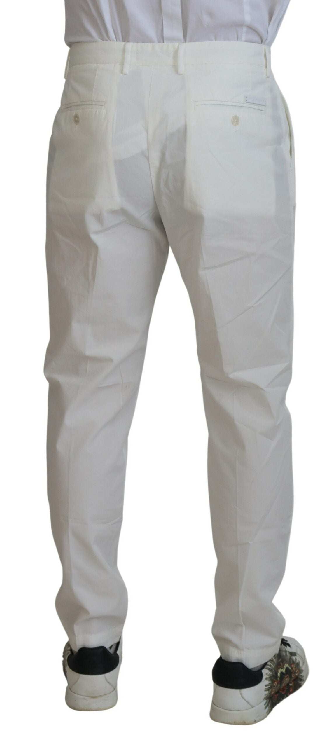 Dolce & Gabbana White Cotton Skinny Chino Men's Pants