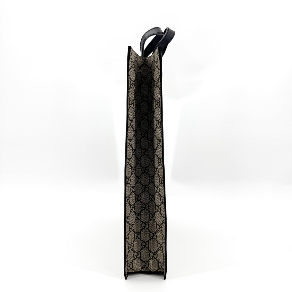 Gucci Kingsnake Printed Leather Black Canvas Tote Bag Bag (Pre-Owned)