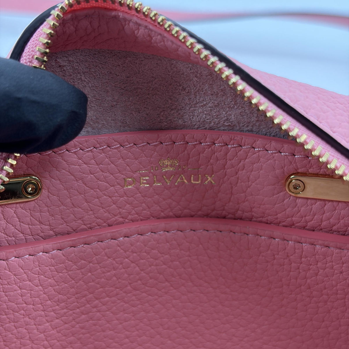 Delvaux Cool Box Leather Pink Leather Handbag (Pre-Owned)