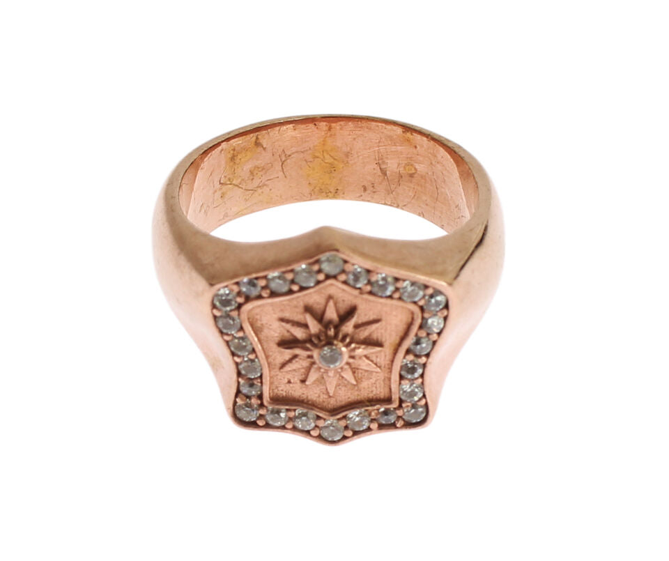 Nialaya Chic Pink Gold Plated Sterling Silver Women's Ring