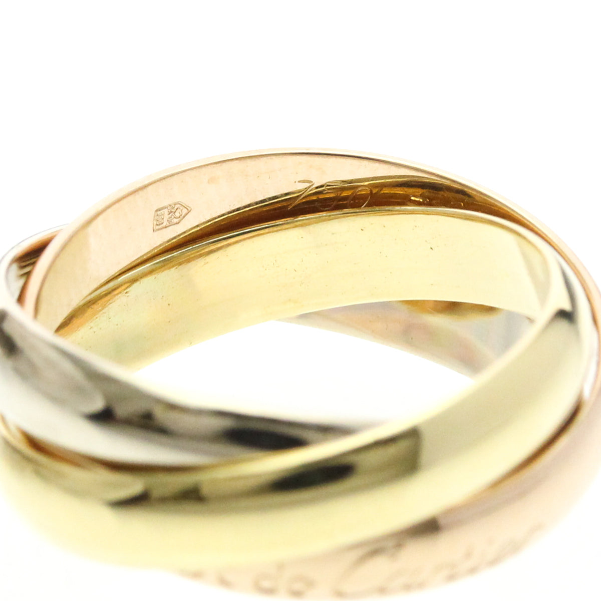 Cartier Trinity 18K Tricolor Gold Gold Gold Ring Jewelry (Pre-Owned)