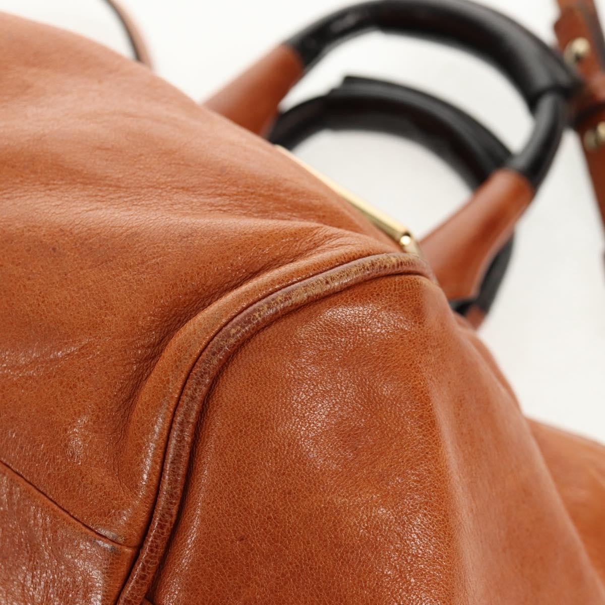 Chloe Ethel Top Handle Leather Brown Leather Handbag (Pre-Owned)