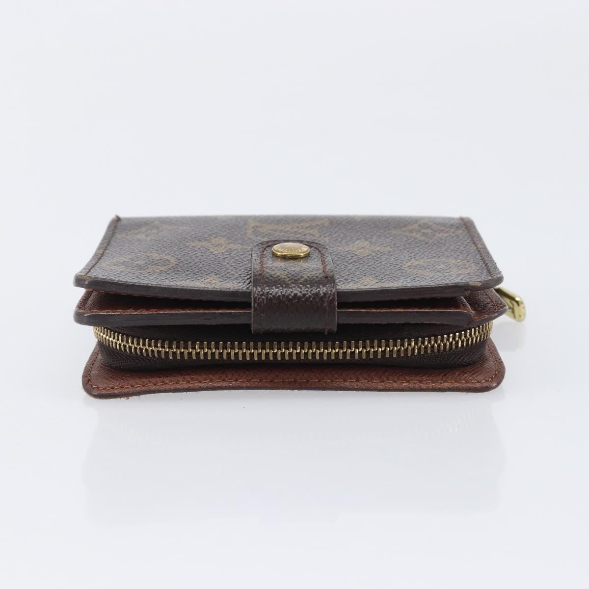 Louis Vuitton Compact Zippe Monogram Canvas Brown Canvas Wallets Accessory (Pre-Owned)