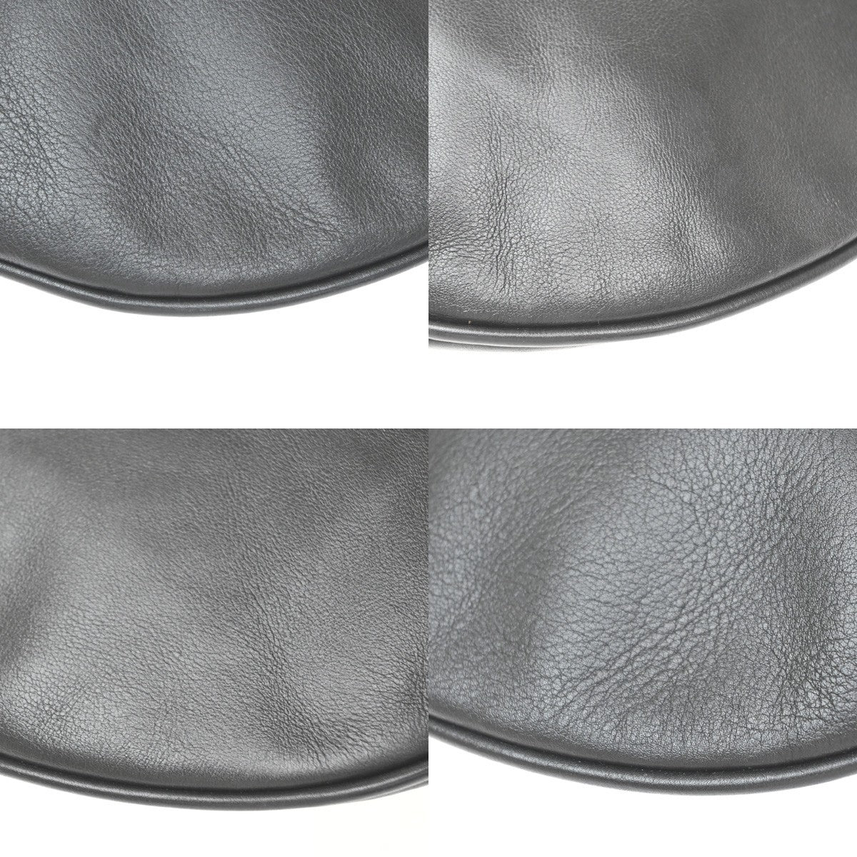 Gucci Vintage Web Half Moon Leather Black Leather Shoulder Bag Bag (Pre-Owned)