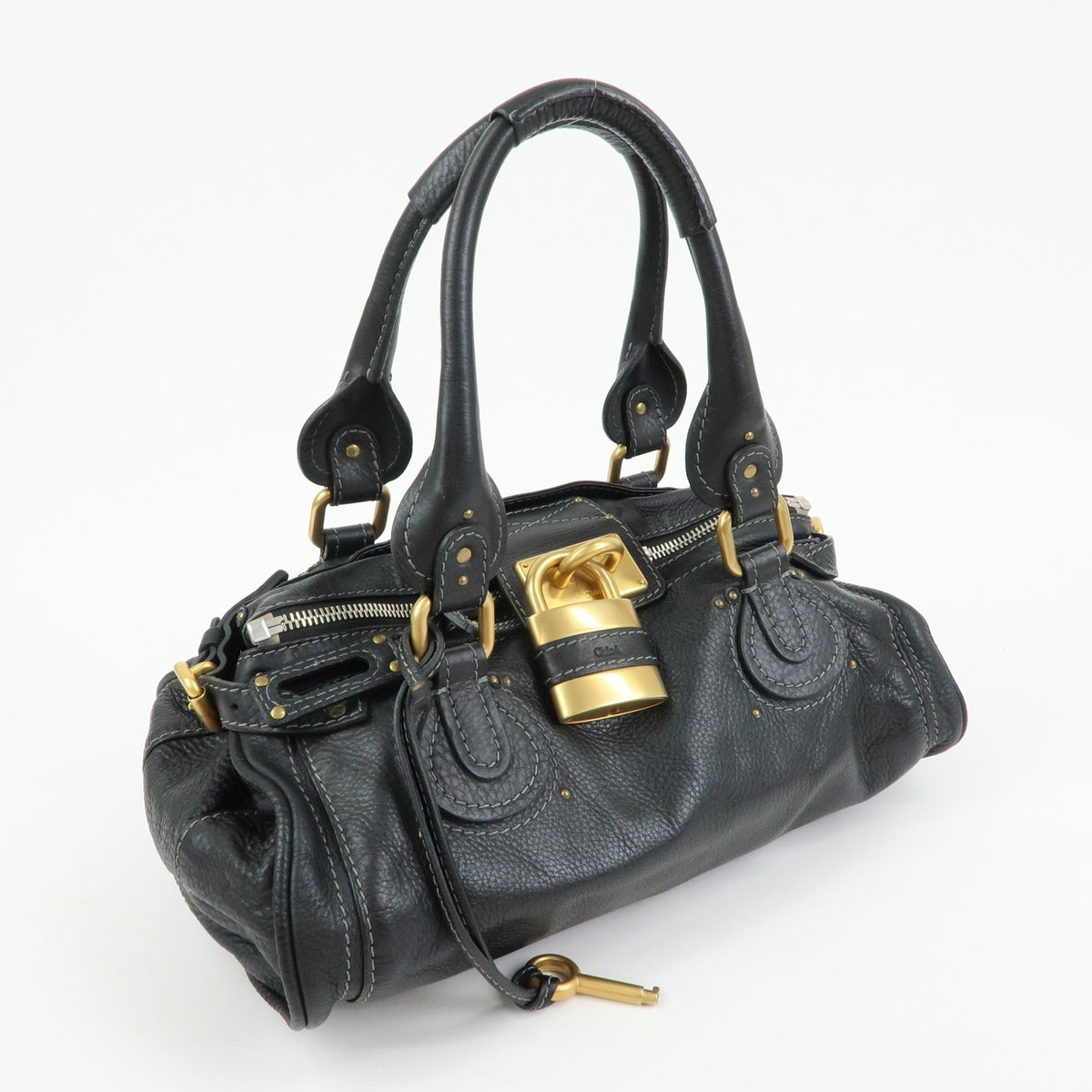 Chloe Paddington Body Leather Black Leather Handbag (Pre-Owned)