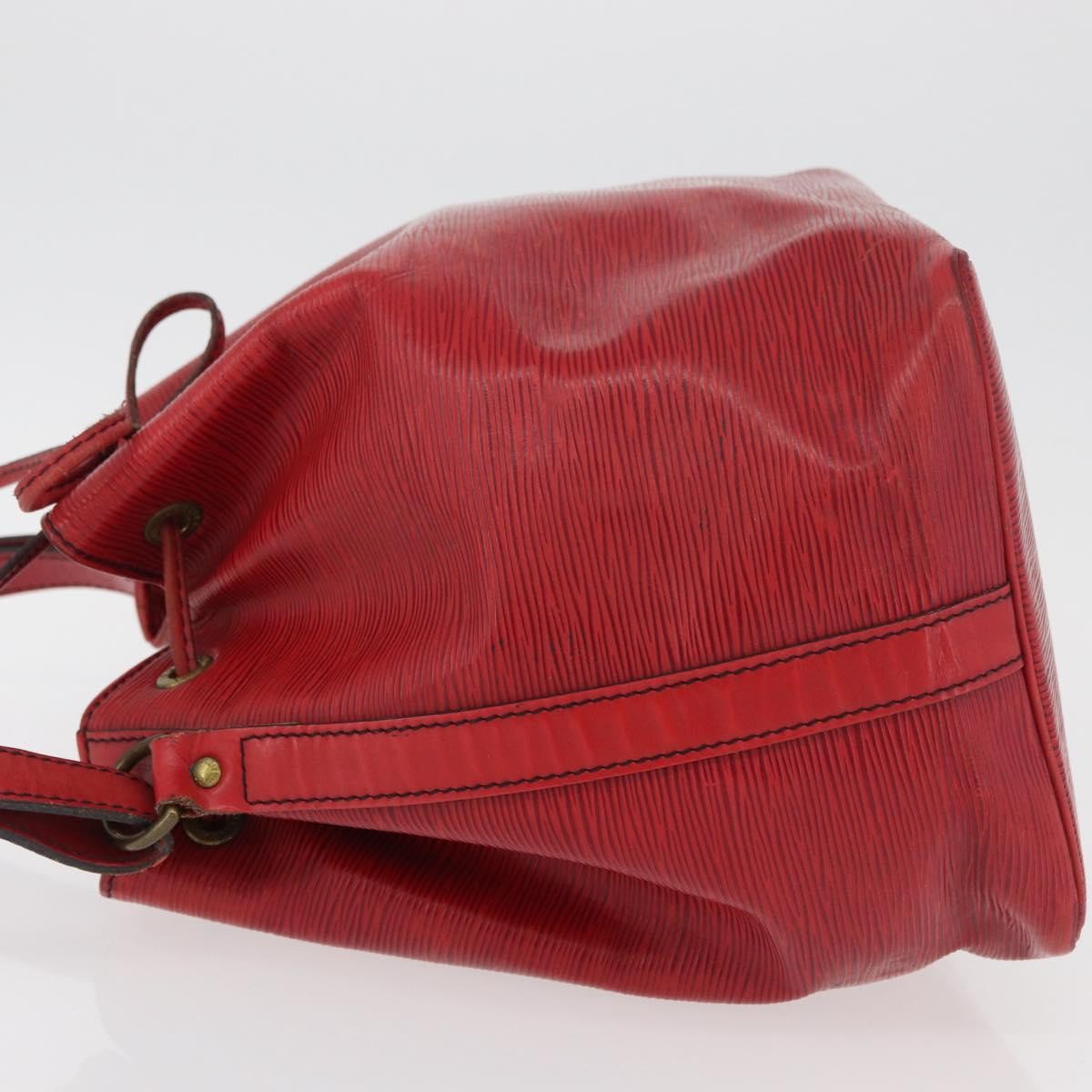 Louis Vuitton Petit Noe Monogram Canvas Red Leather Shoulder Bag Bag (Pre-Owned)