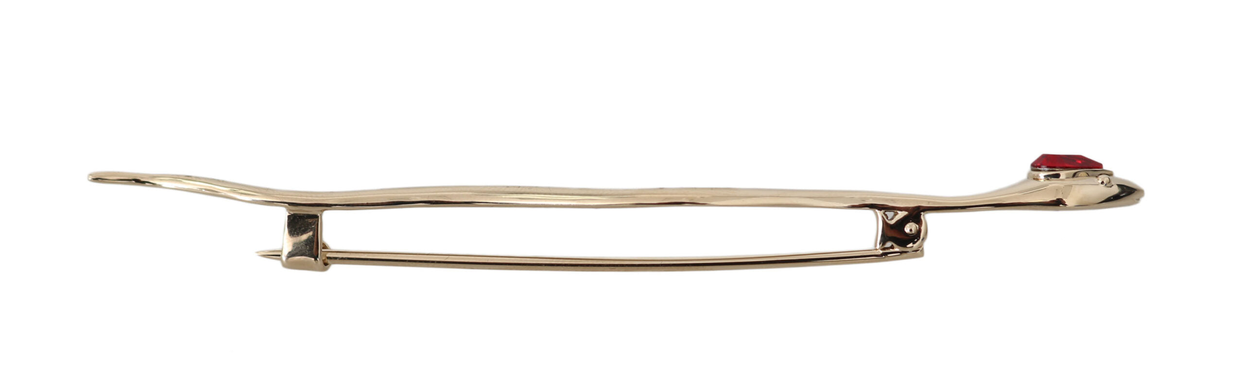 Dolce & Gabbana Silver Brass Crystal Spilla Serpente Brooch Women's Pin