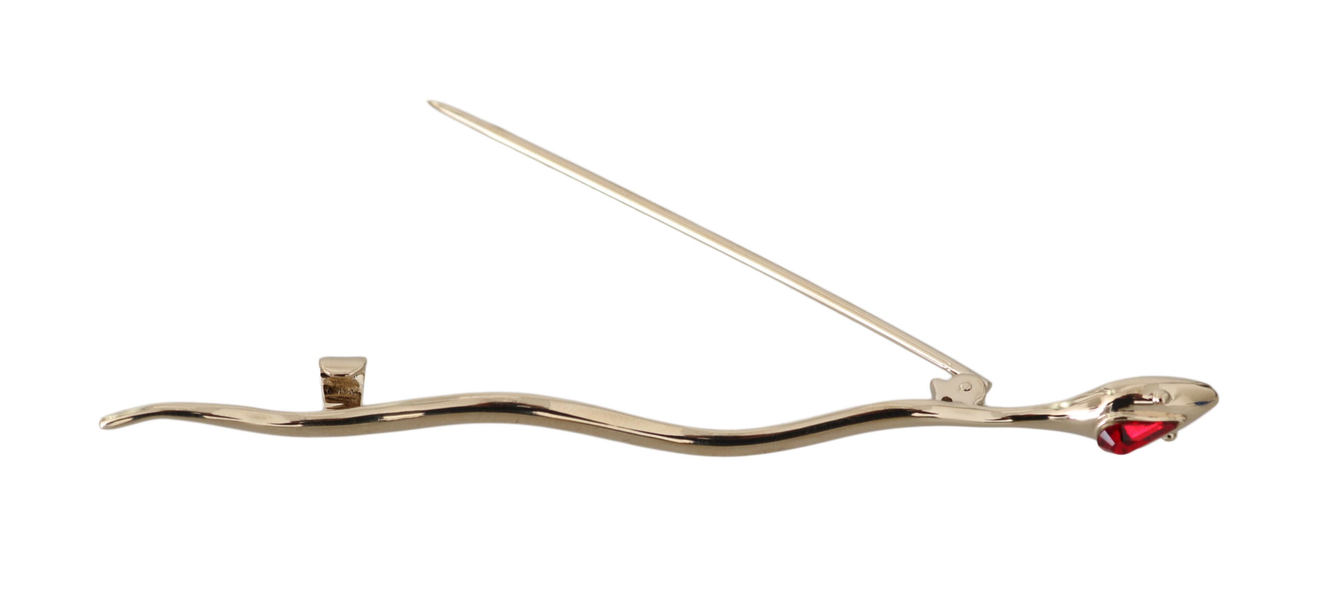 Dolce & Gabbana Silver Brass Crystal Spilla Serpente Brooch Women's Pin