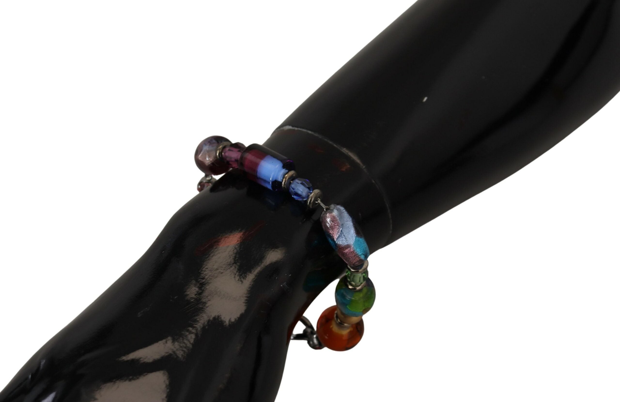 Dolce & Gabbana multicolor Silver Chain Brass Beaded Lobster Clasp Women's Bracelet