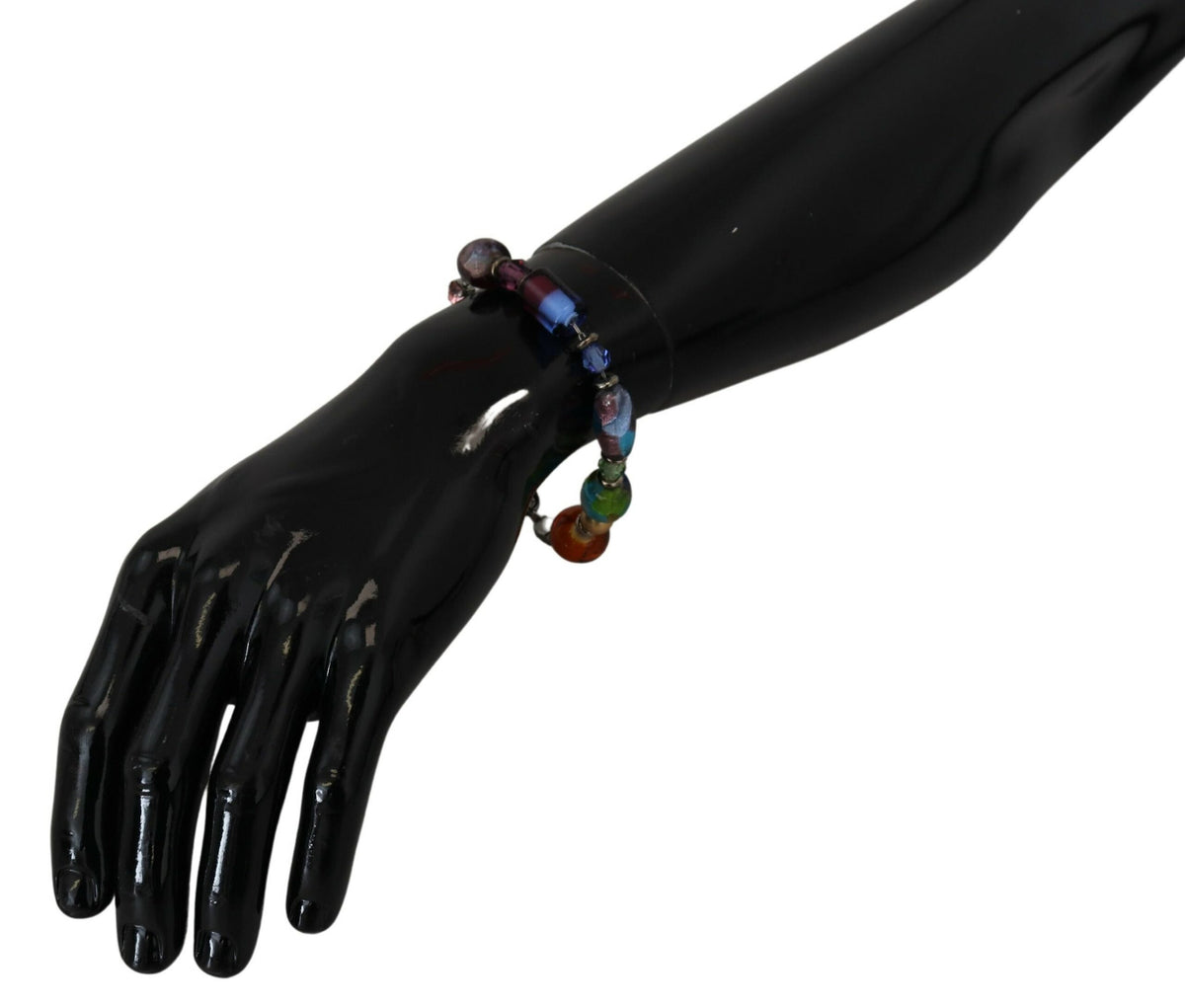 Dolce & Gabbana multicolor Silver Chain Brass Beaded Lobster Clasp Women's Bracelet