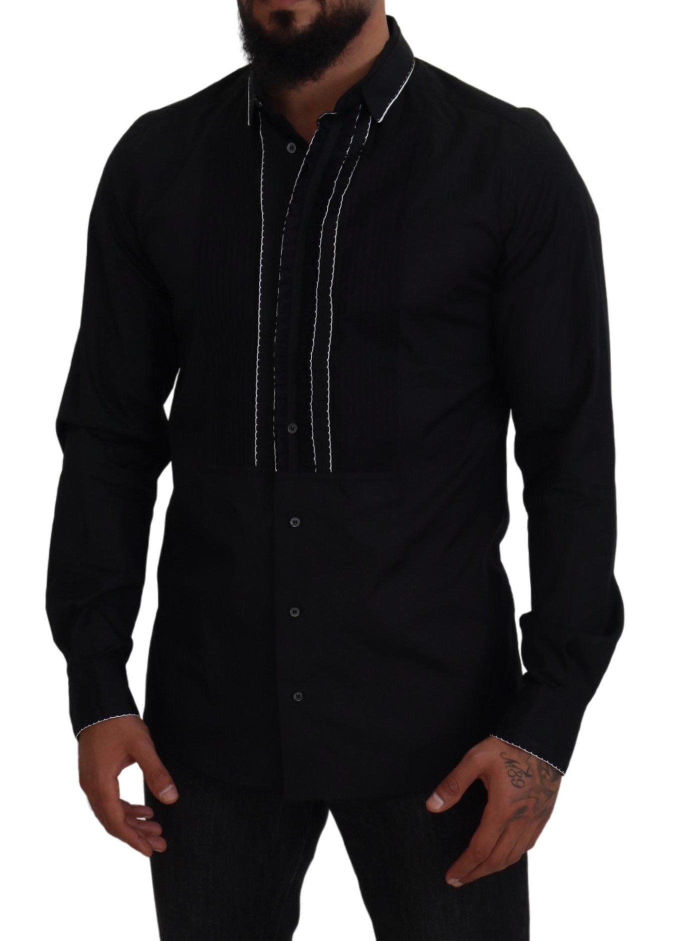 Dolce & Gabbana Elegant Slim Fit Tuxedo Dress Men's Shirt