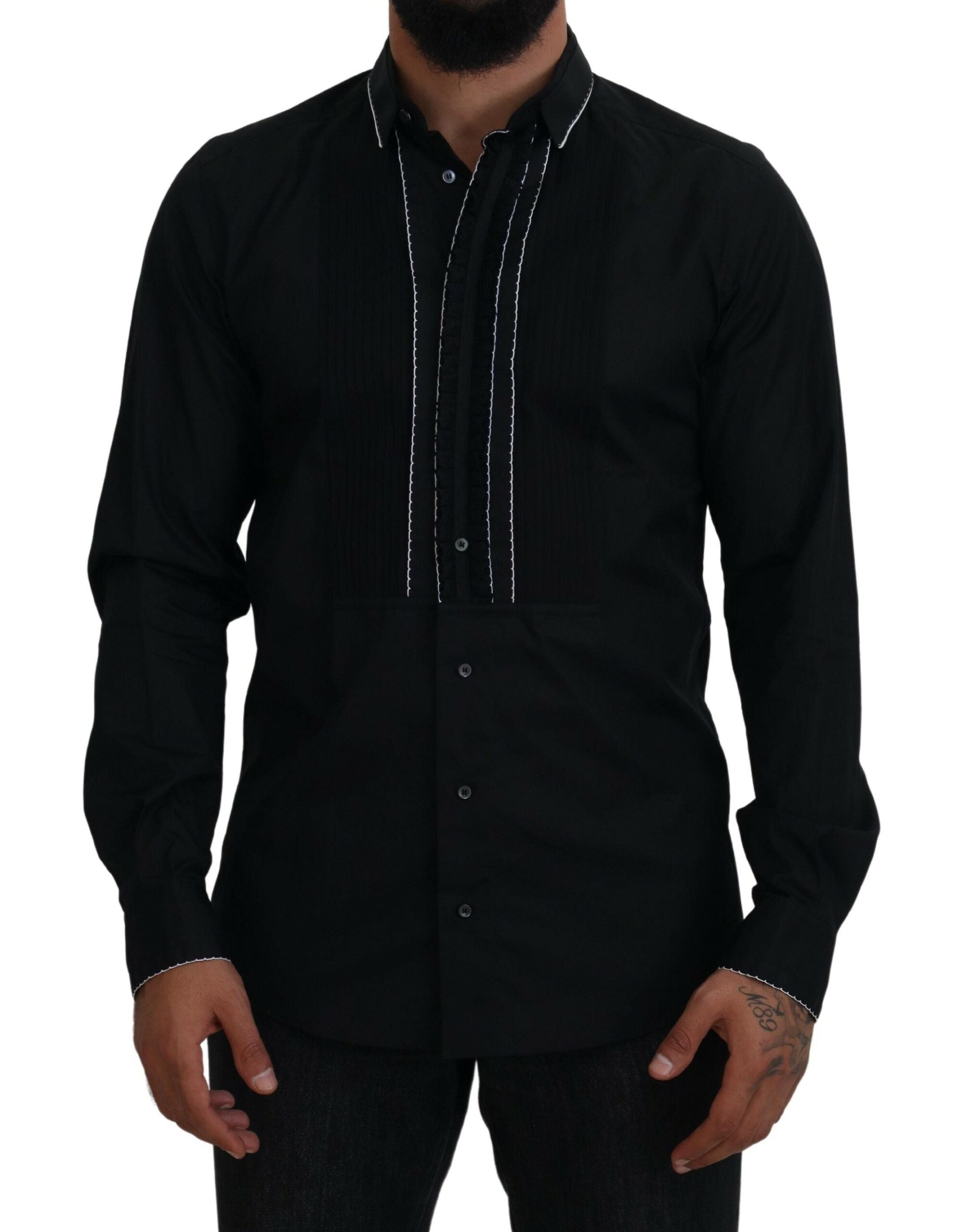 Dolce & Gabbana Elegant Slim Fit Tuxedo Dress Men's Shirt