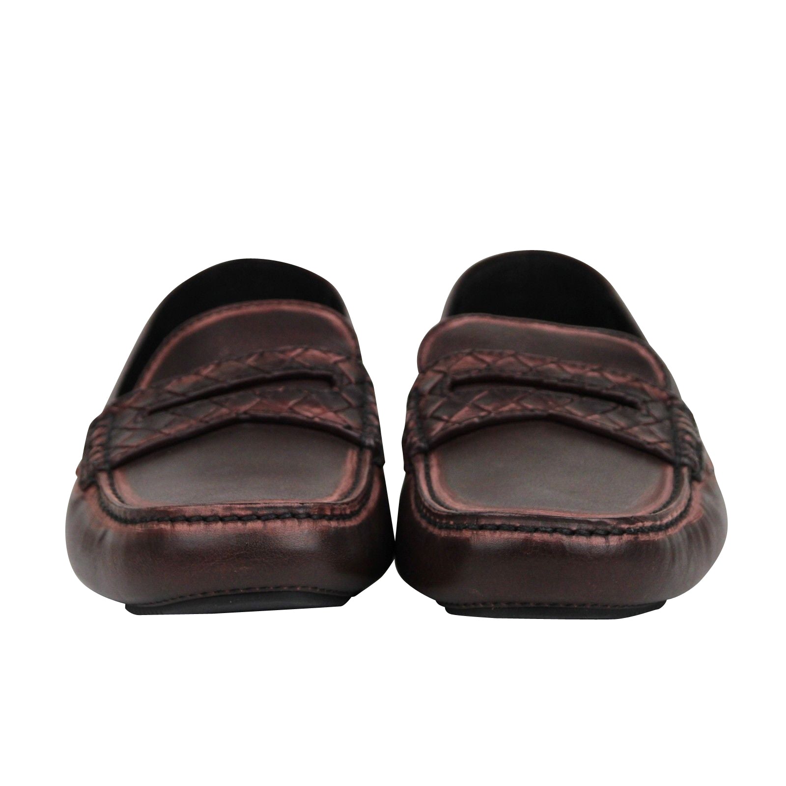 Bottega Veneta Men's Worn Burgundy Leather Loafer Shoes 427368 2240 (41 EU / 8 US)