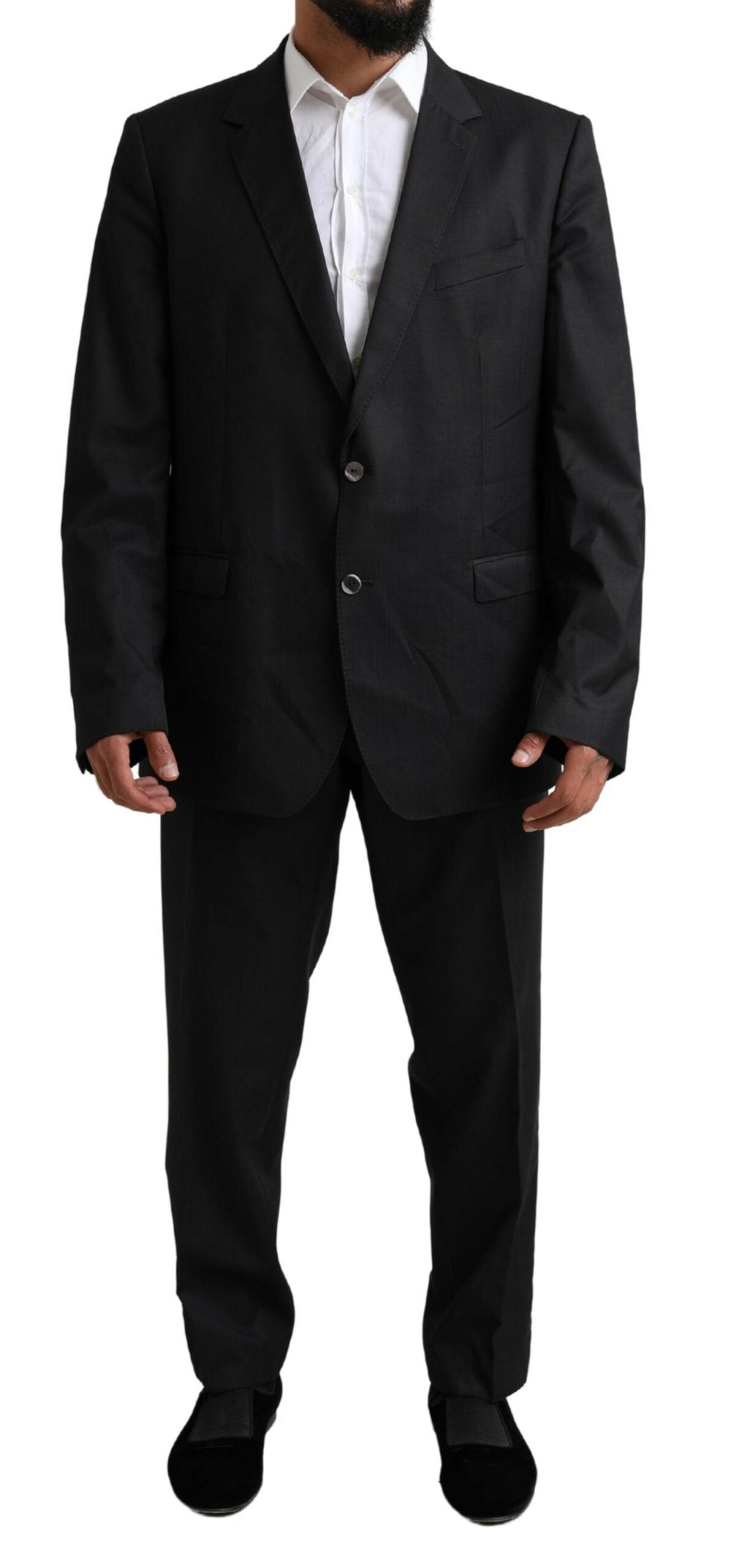 Dolce & Gabbana Elegant Black Virgin Wool Martini Men's Suit