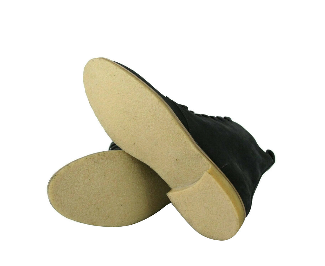 Bottega Veneta Men's Dark Gray Suede Side Zipper Lace-Up Boot 427383 2015