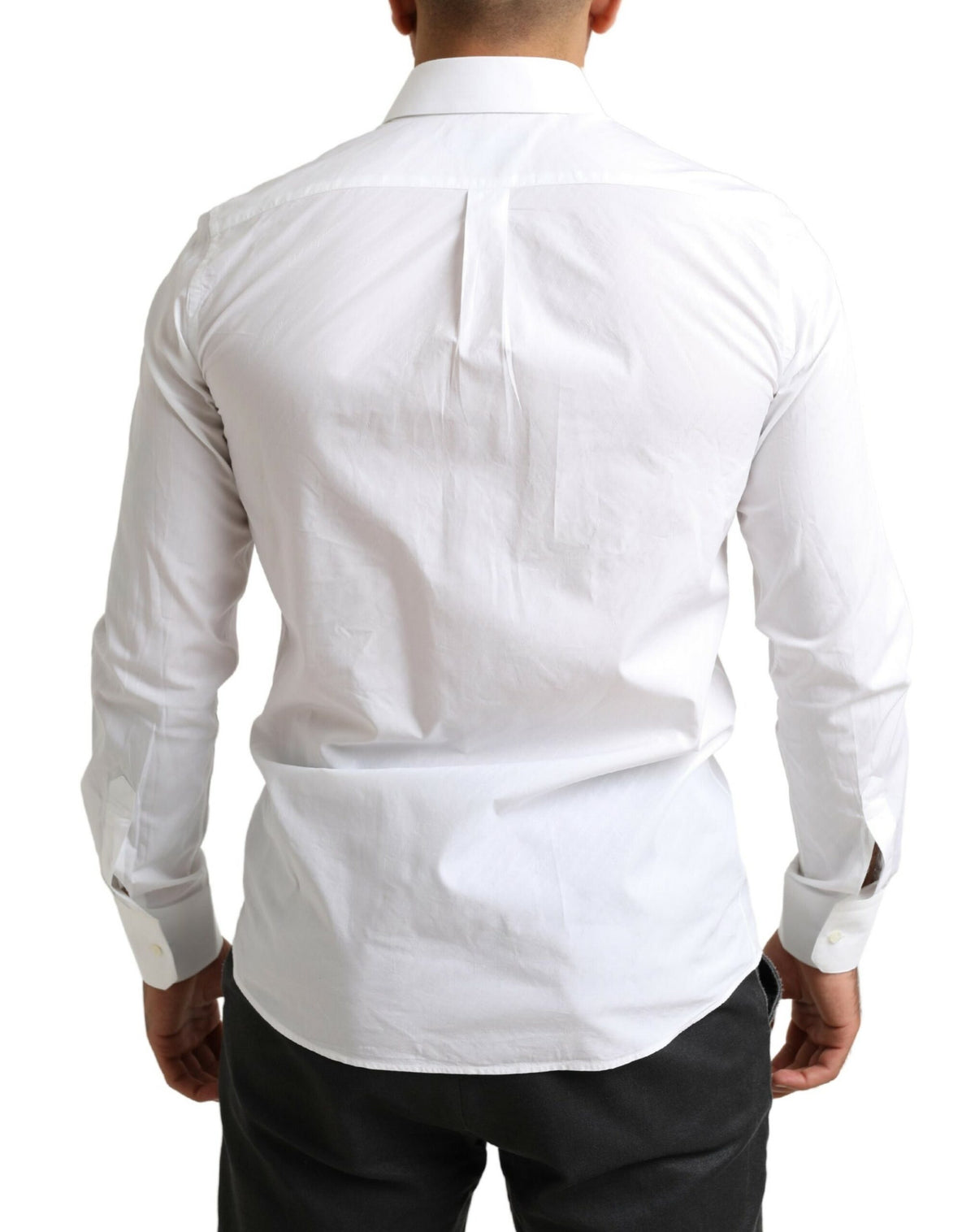 Dolce & Gabbana White MARTINI Cotton Dress Formal Men's Shirt