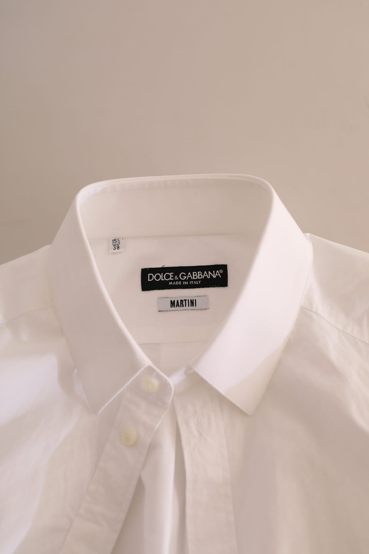 Dolce & Gabbana White MARTINI Cotton Dress Formal Men's Shirt
