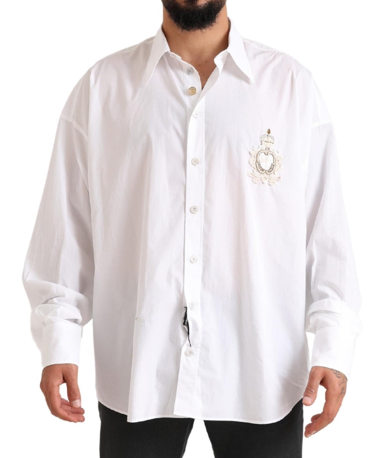 Dolce & Gabbana Elegant White Cotton Formal Men's Shirt