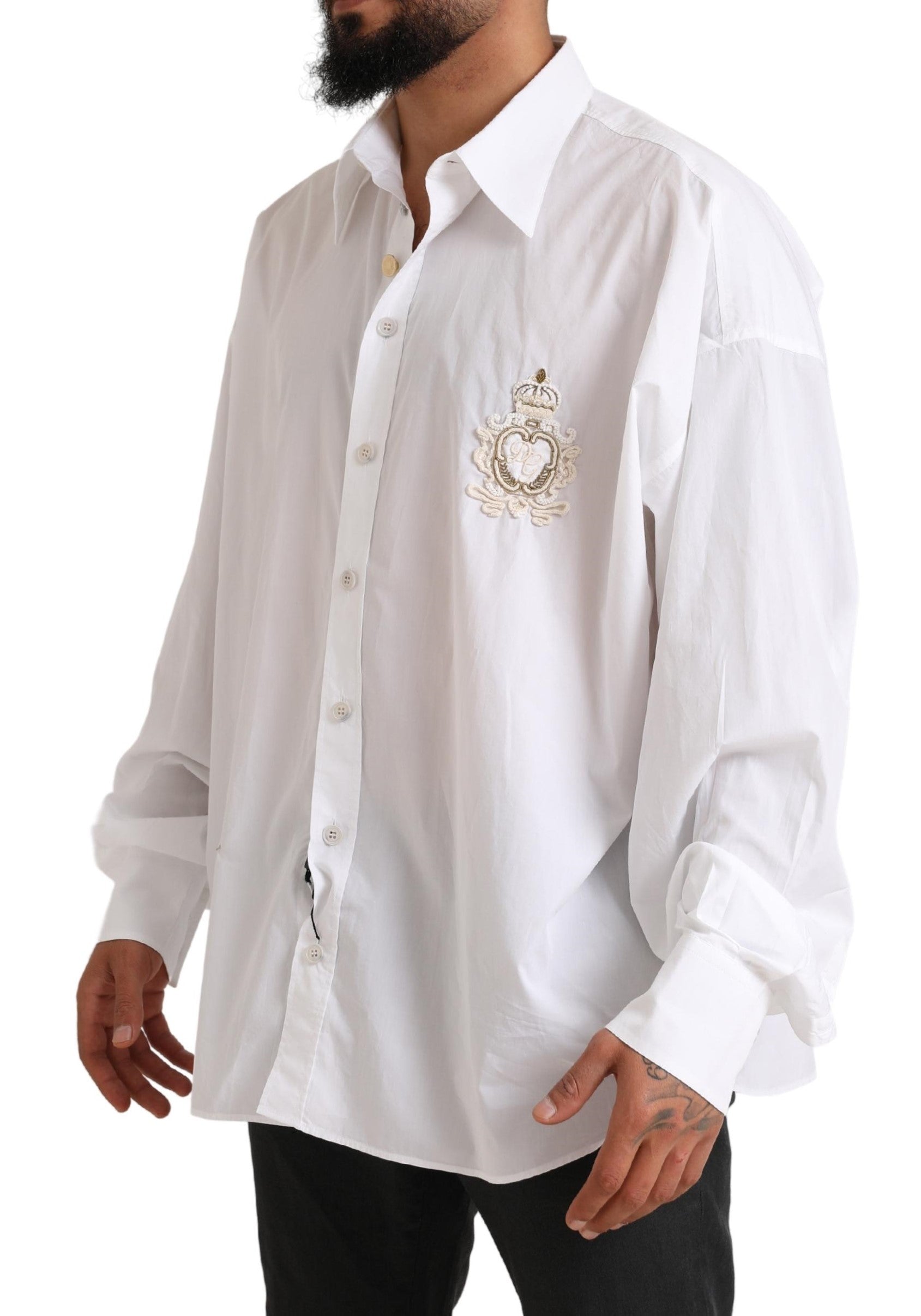 Dolce & Gabbana Elegant White Cotton Formal Men's Shirt