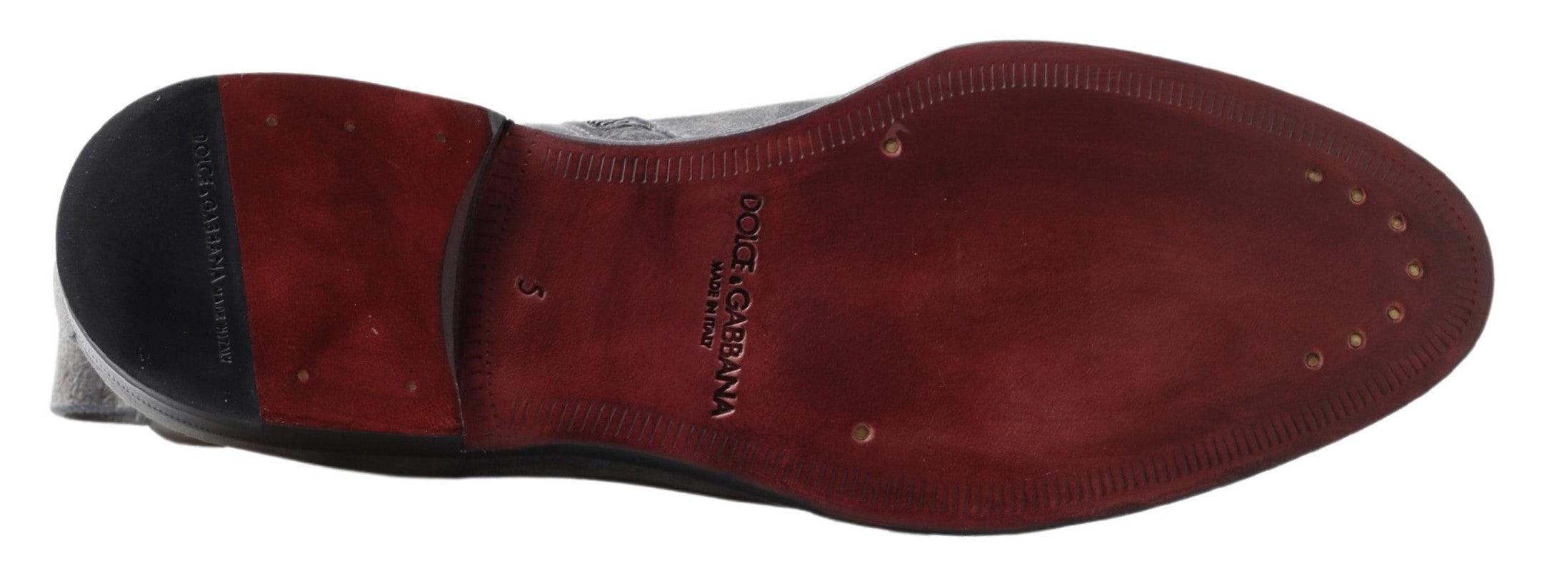 Dolce & Gabbana Gray Leather Men Ankle Boots Men's Shoes