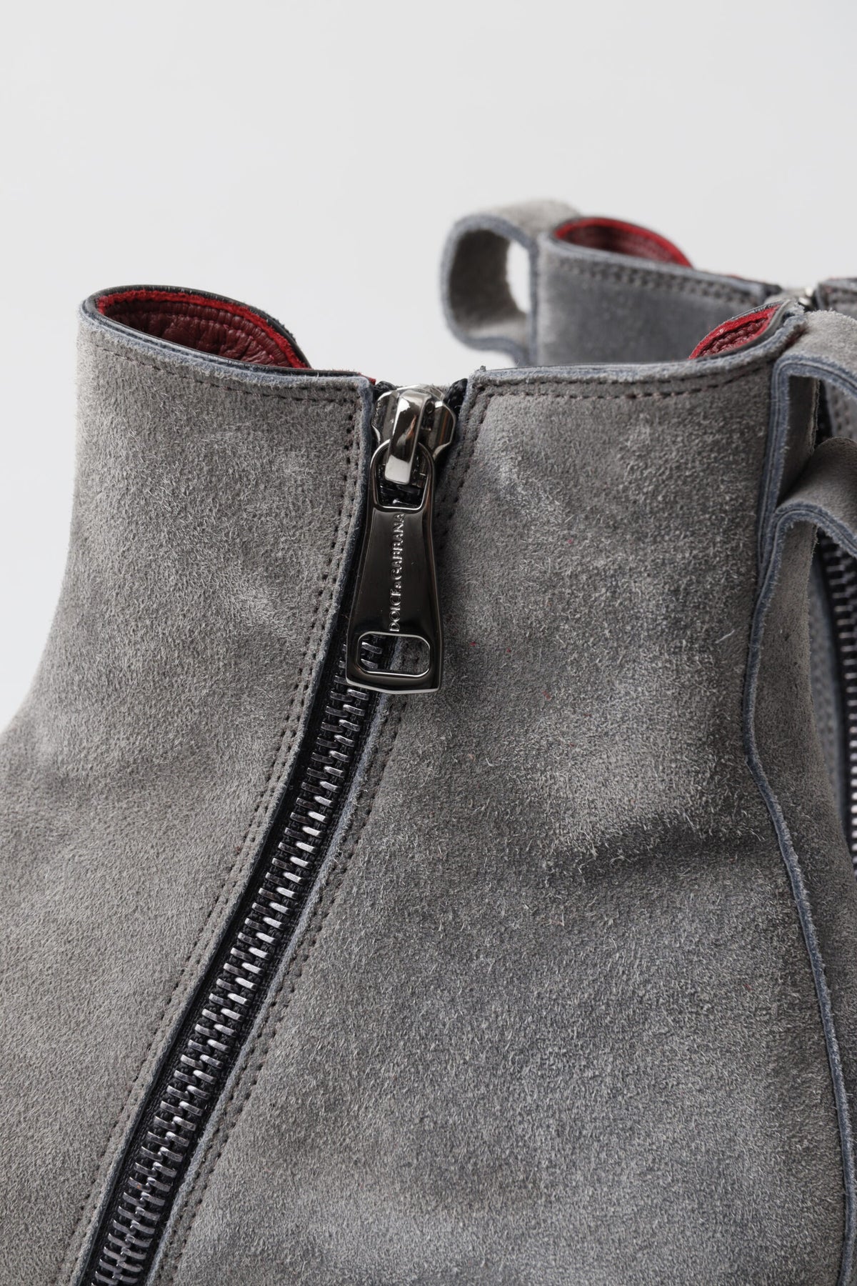 Dolce & Gabbana Gray Leather Men Ankle Boots Men's Shoes