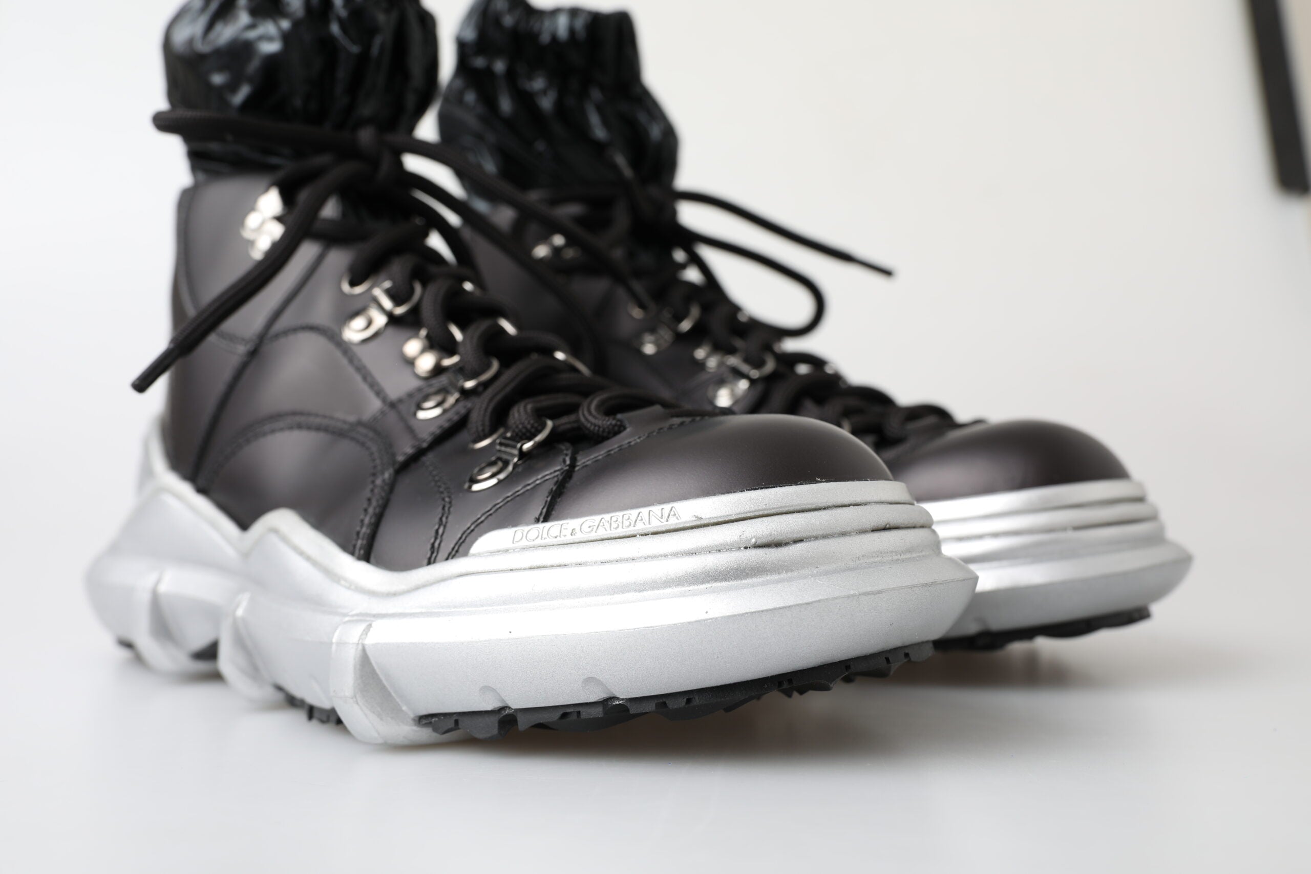 Dolce & Gabbana Black Nylon Galileo High Top Sneakers Men's Shoes